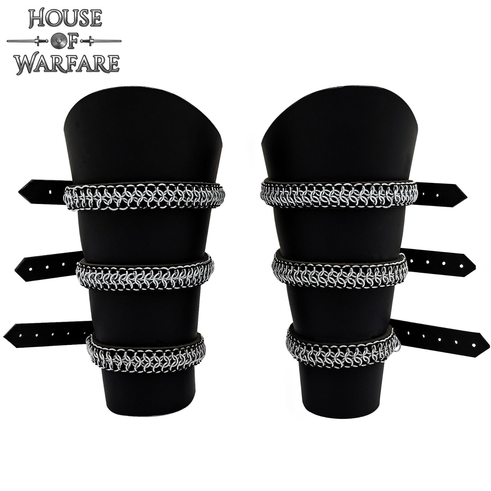 Brazales de cuero estilo guardabosques con hileras de malla - imagen 7
