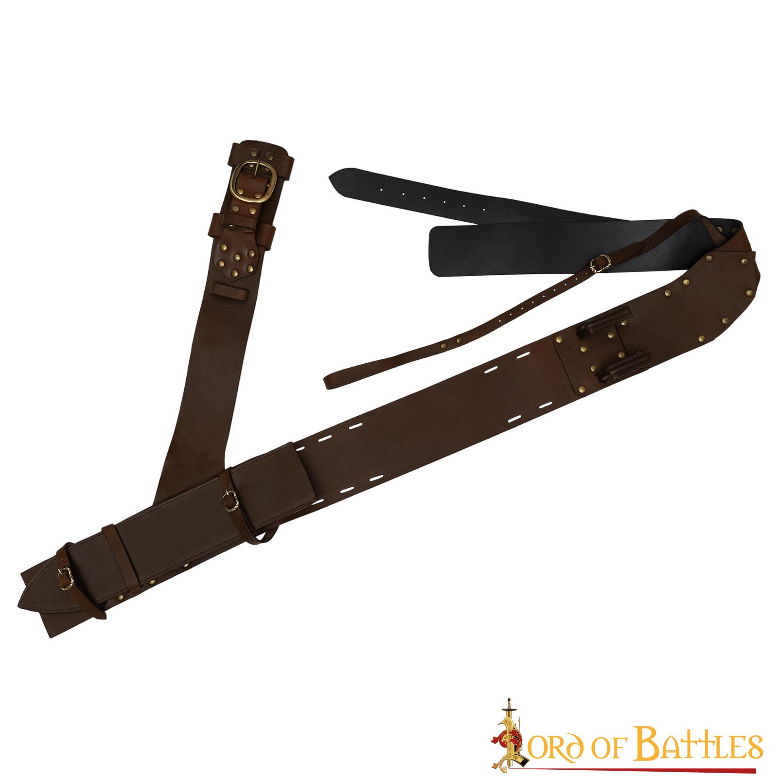 Bandolera de espalda para espada en cuero genuino
