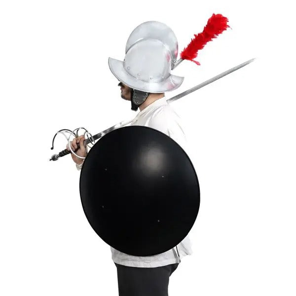 Imagen única de: Escudo Redondo de Acero con Asa Central - 22" - Negro - Acero Calibre 18