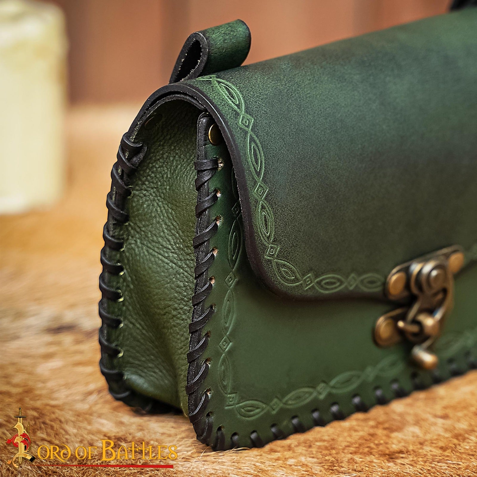 Bolsa de cinturón medieval de cuero repujado — LARP y recreación - imagen 19