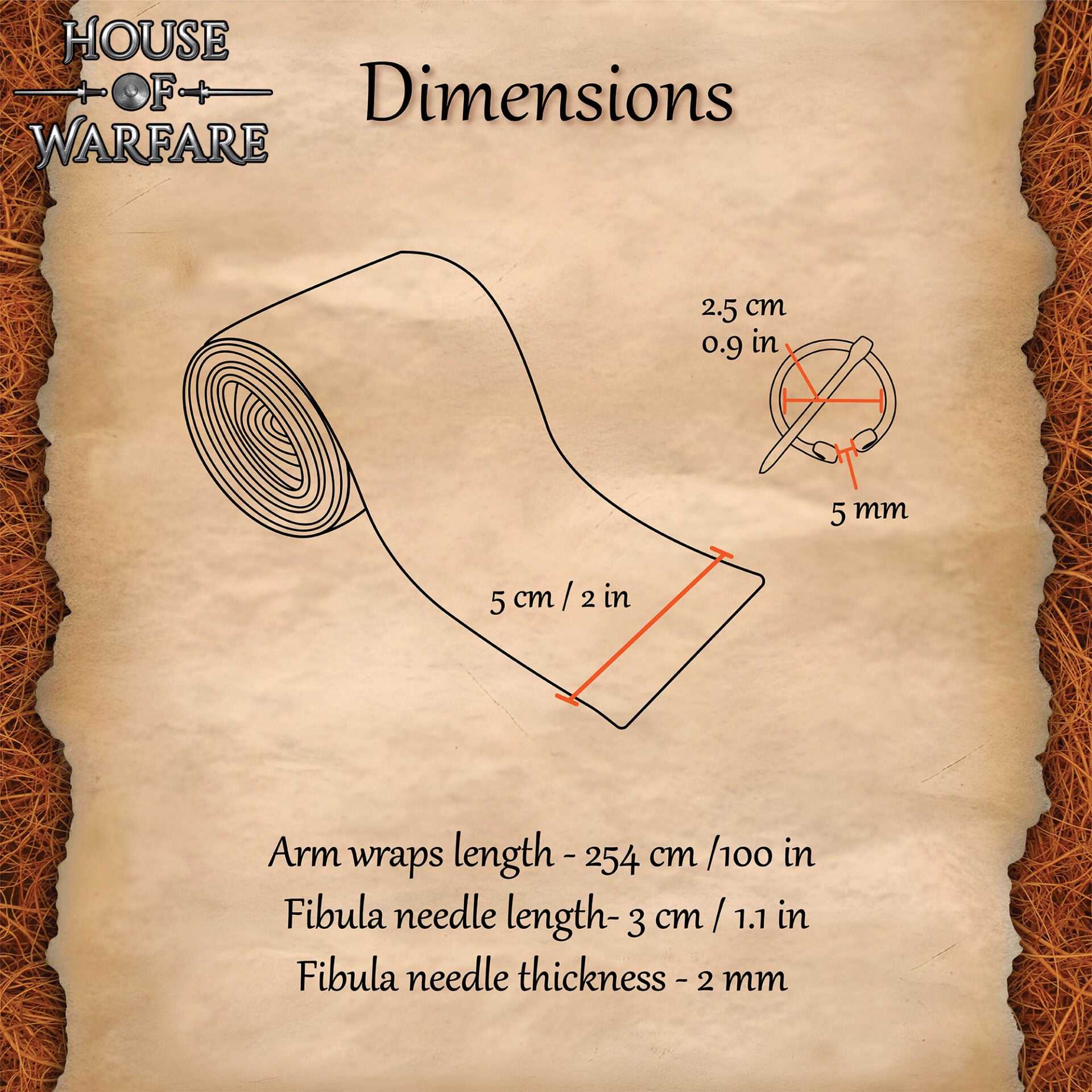 Vendas vikingas de brazo en mezcla 70% lana/30% nylon con fíbula de latón - par - imagen 11