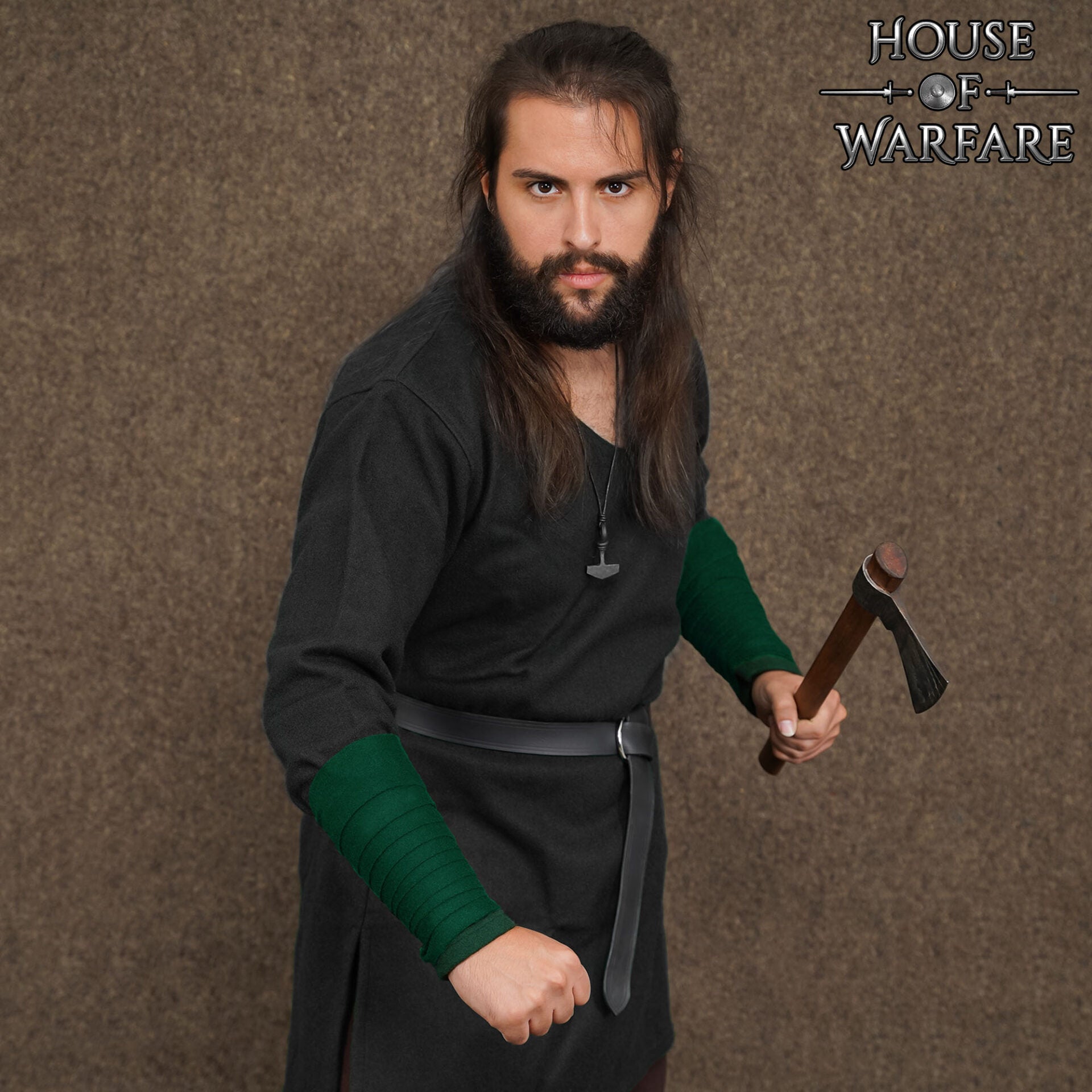 Vendas vikingas de brazo en mezcla 70% lana/30% nylon con fíbula de latón - par - imagen 15