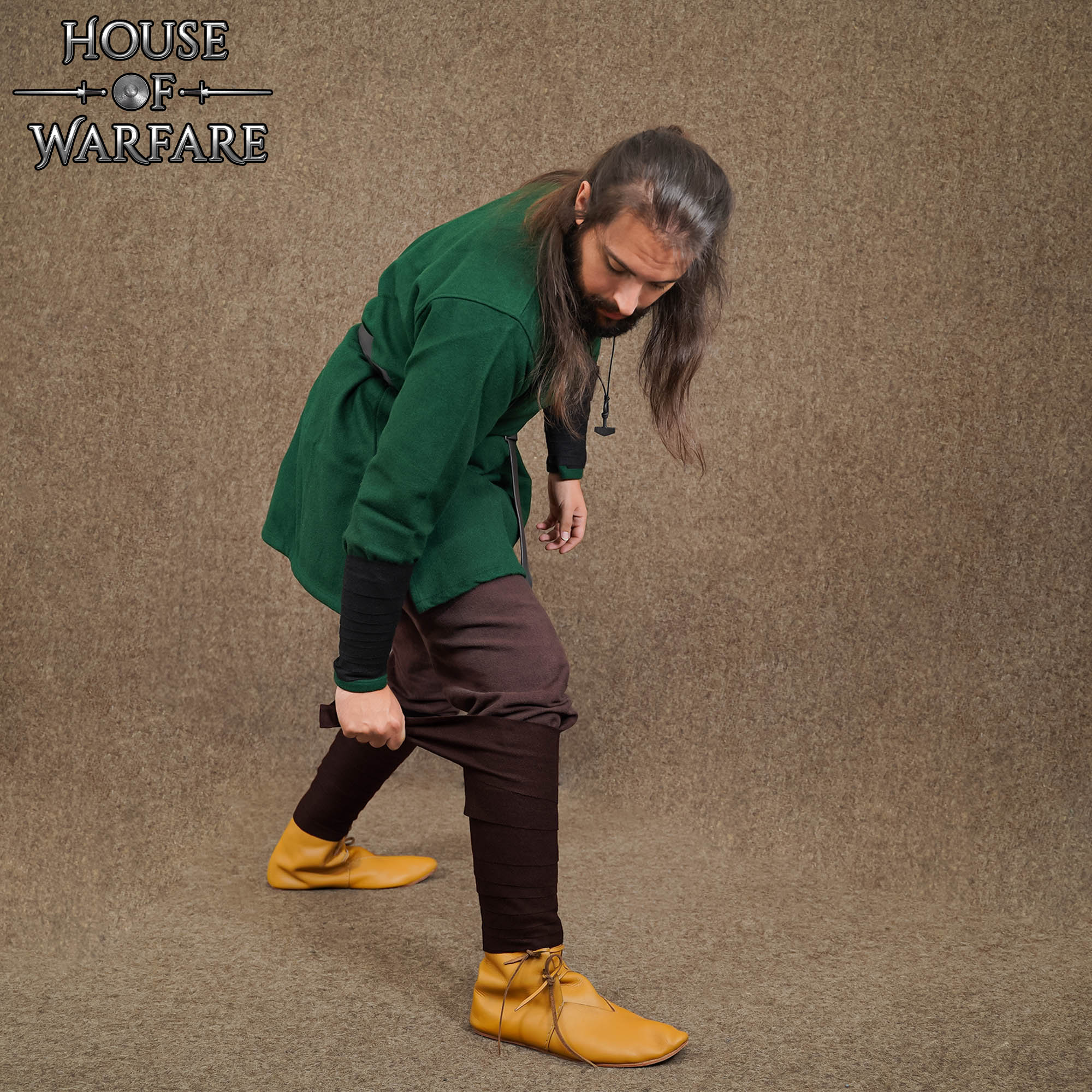 Vendajes de pierna vikingos y sajones en lana para LARP, SCA y recreación - imagen 3