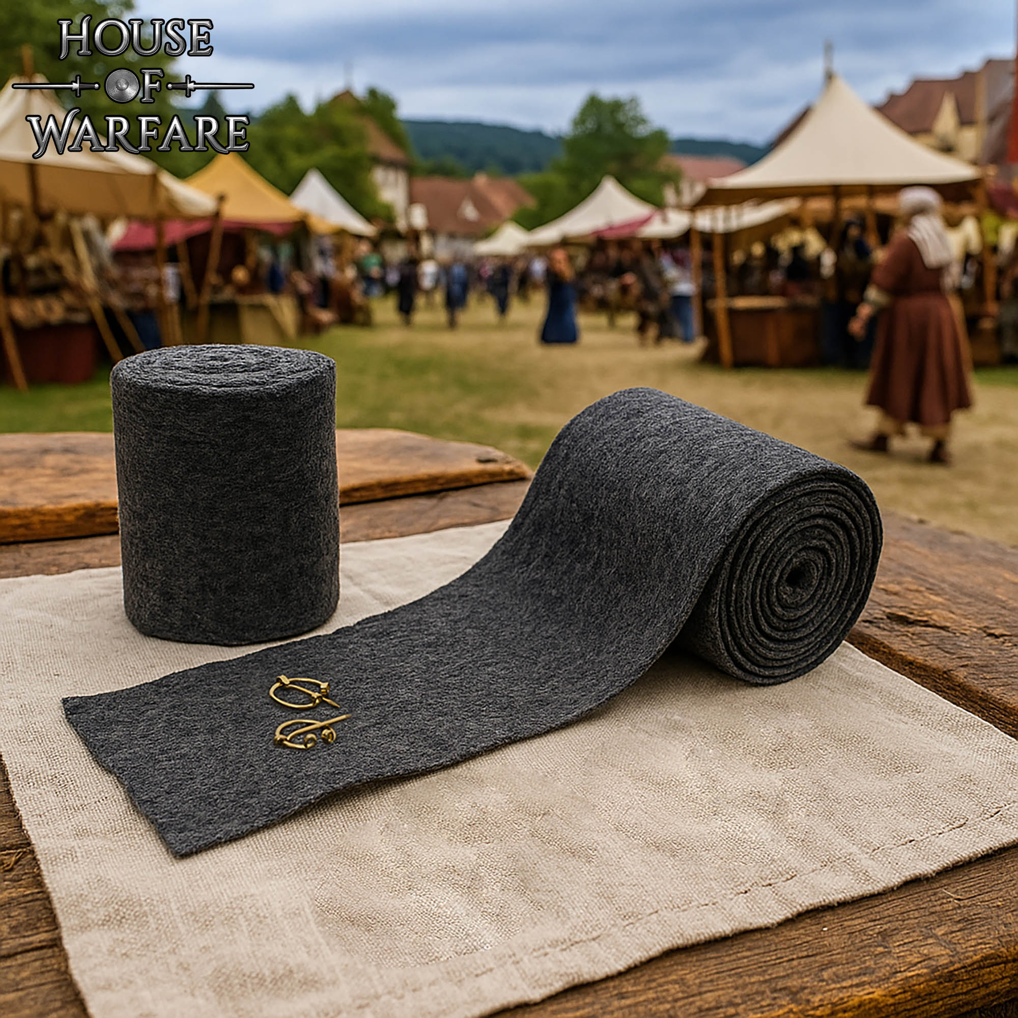 Envolturas de pierna vikingas de lana con fíbulas - imagen 16