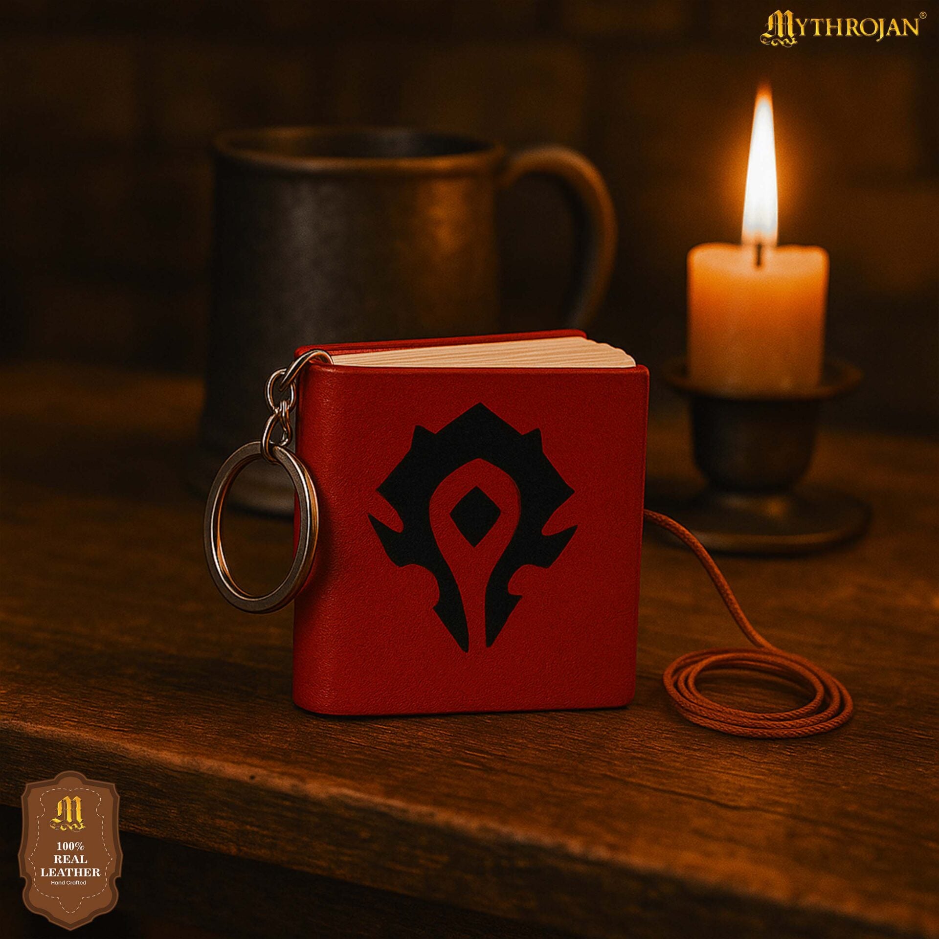 Mini cuaderno de cuero con llavero - World of Warcraft (Alianza u Horda) - imagen 3