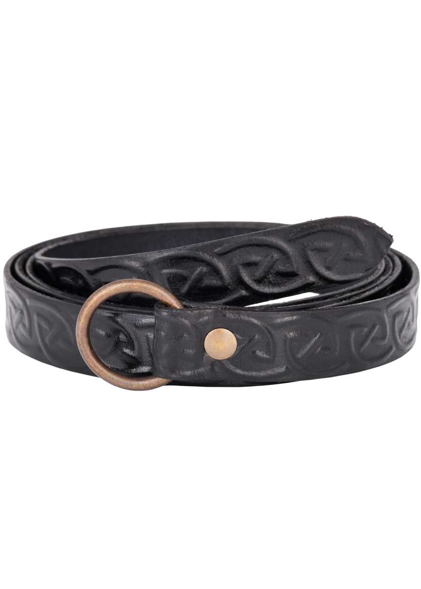 Cinturón Estrecho con Relieve Celta - Marrón o Negro