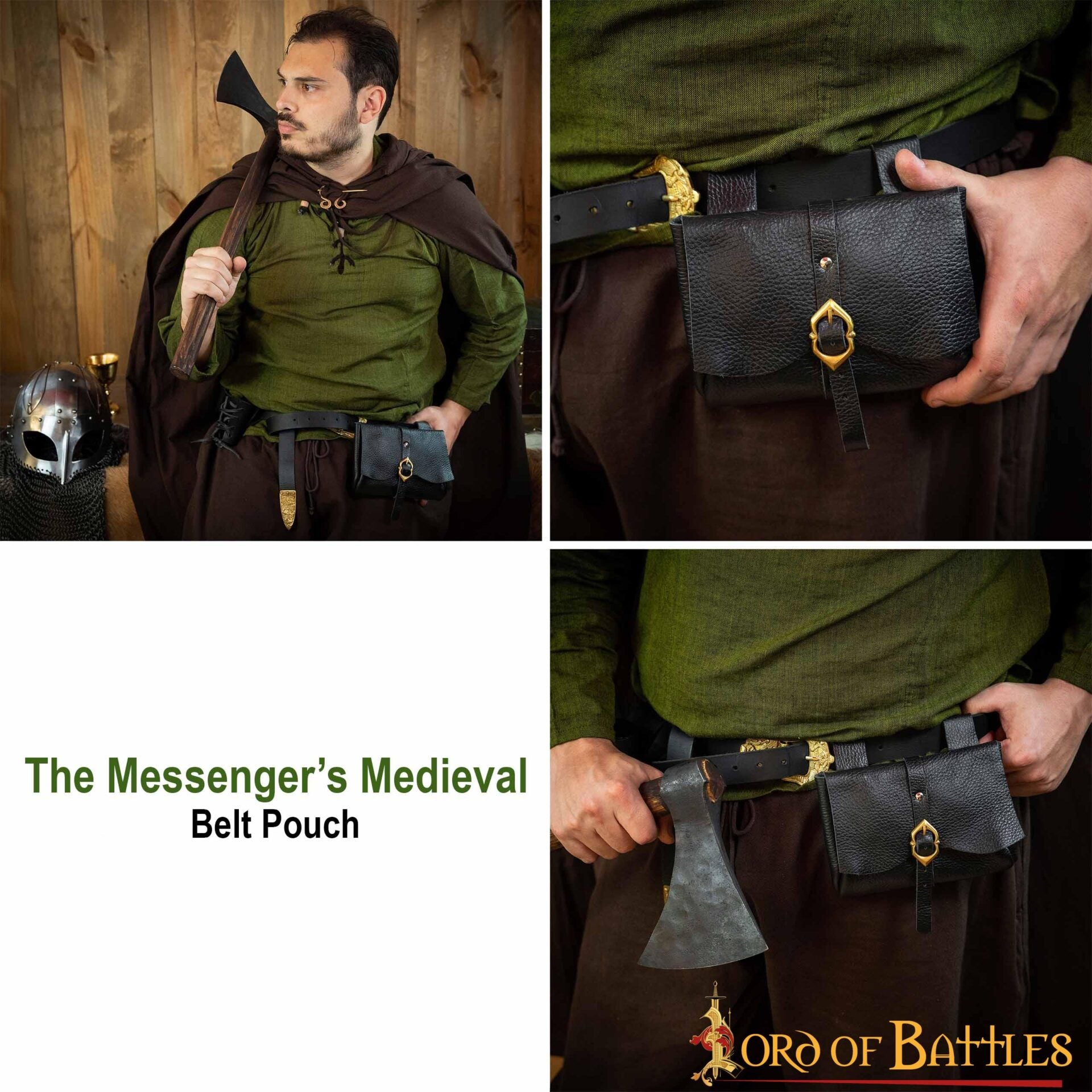 Bolsa medieval de cuero para cinturón - imagen 19