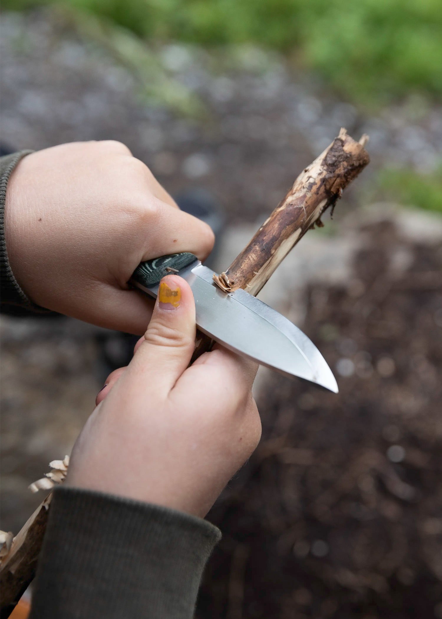 Imagen única de: Casström, Cuchillo Forestal Sueco No. 8, Micarta Verde