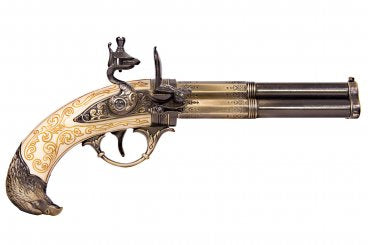 Imagen única de: Pistola De 3 Cañones Giratorios, Francia S. XVIII, Réplica No Funcional 5306