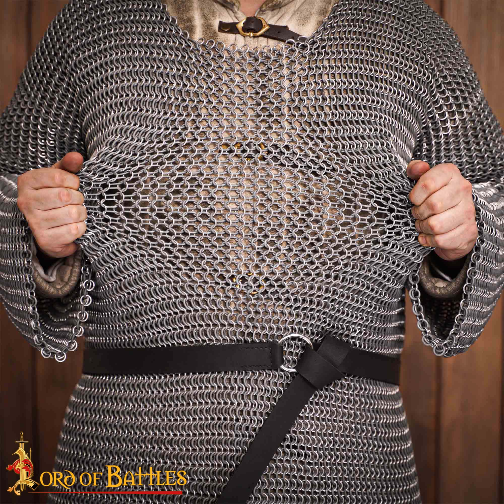 Hauberk de malla de aluminio 10 mm (14 gauge) con arandelas negras - imagen 13