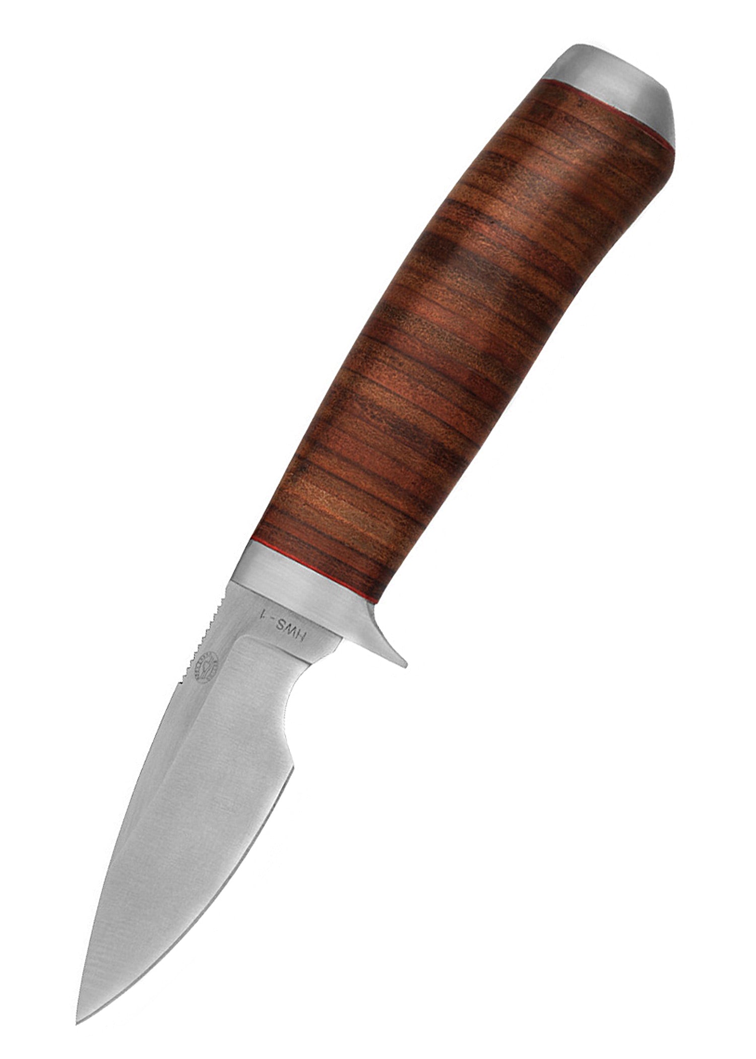 Imagen única de: Cuchillo Steenbok Con Hoja De Punta Caída Y Mango De Láminas De Cuero.