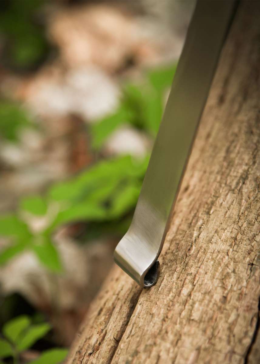 Hanwei Federschwert - detalle pomo semiesférico de acero y cordón marrón