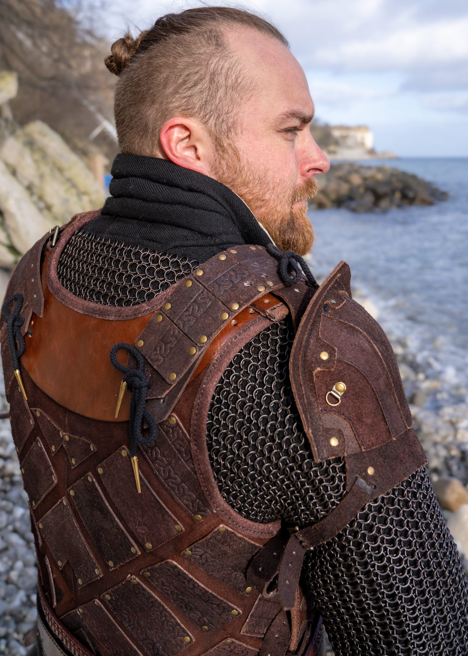 Imagen única de: Armadura Woodsman Larp, Ante, Marrón