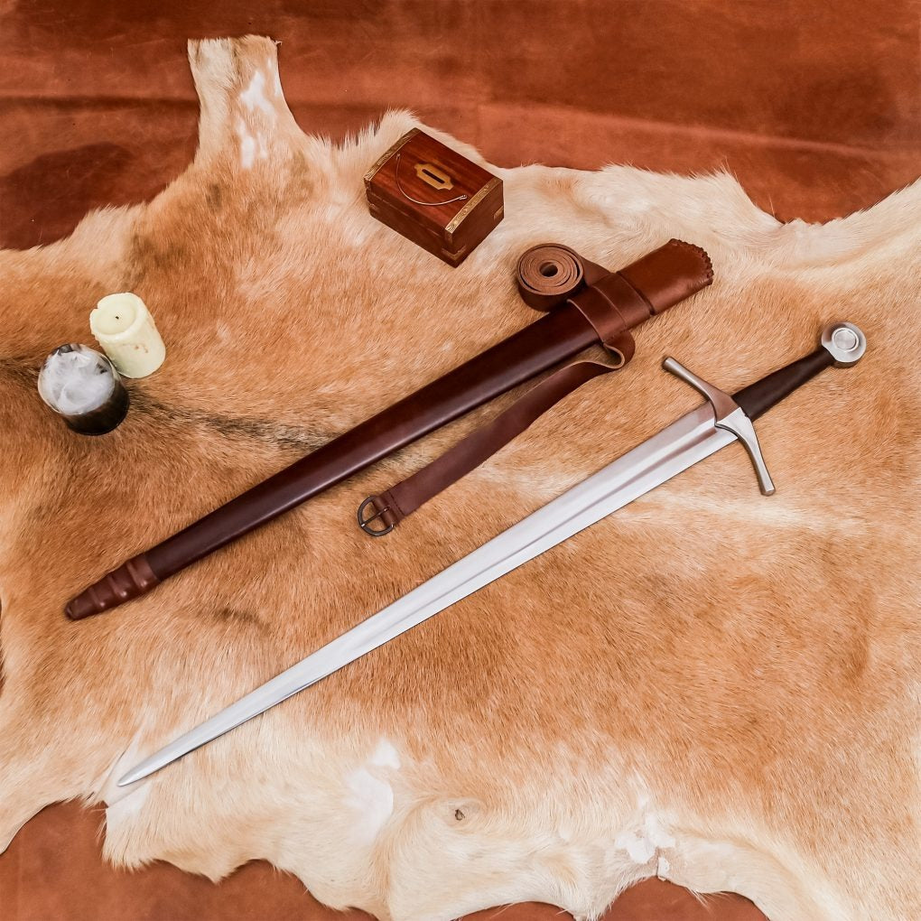 Hoja Medieval Tipo Xvi de Tipología Oakeshott Templada con Vaina de Cuero - Imagen 11