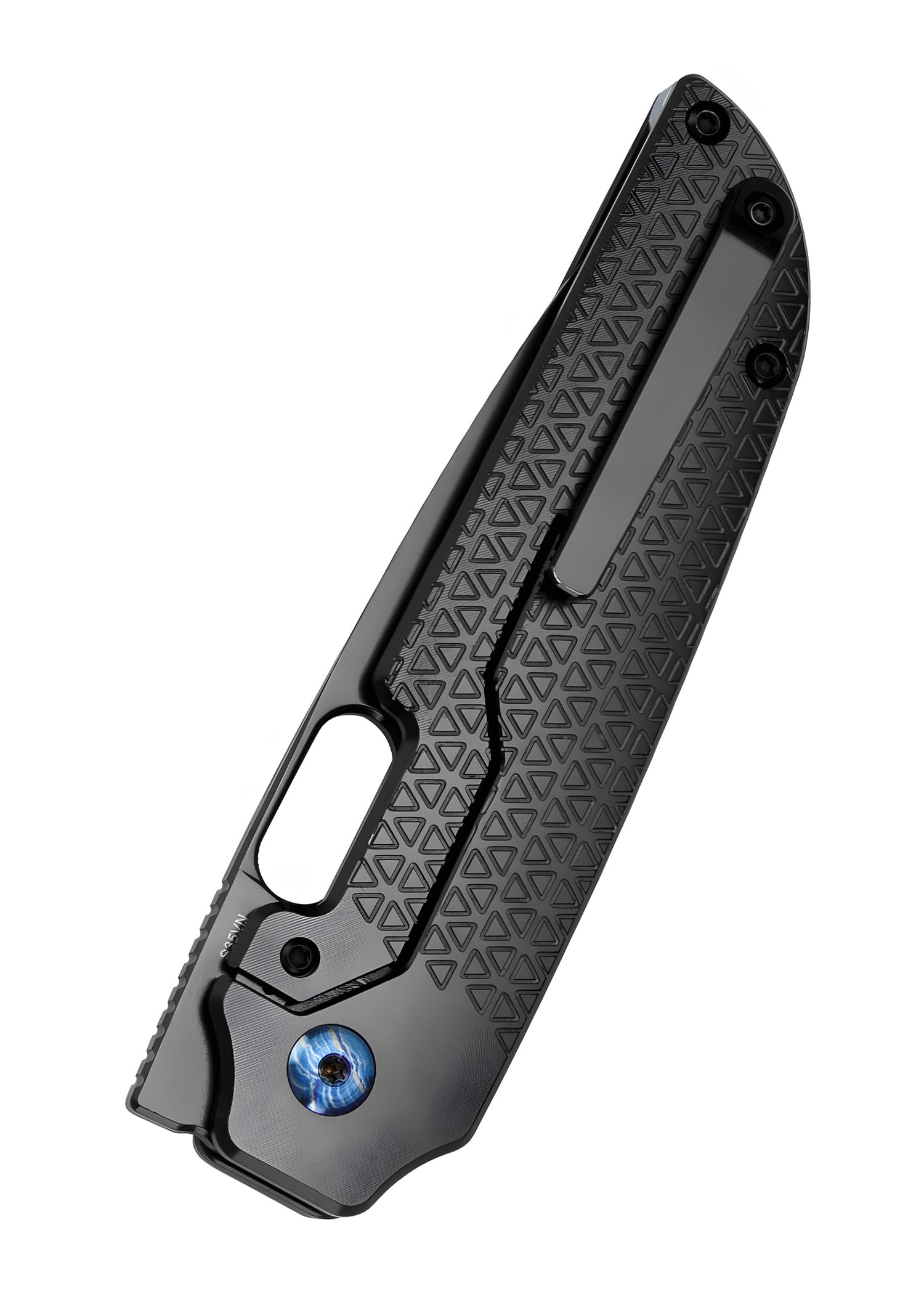 Imagen única de: Navaja Kizer Knives Varatas, Titanio, Hoja Negra