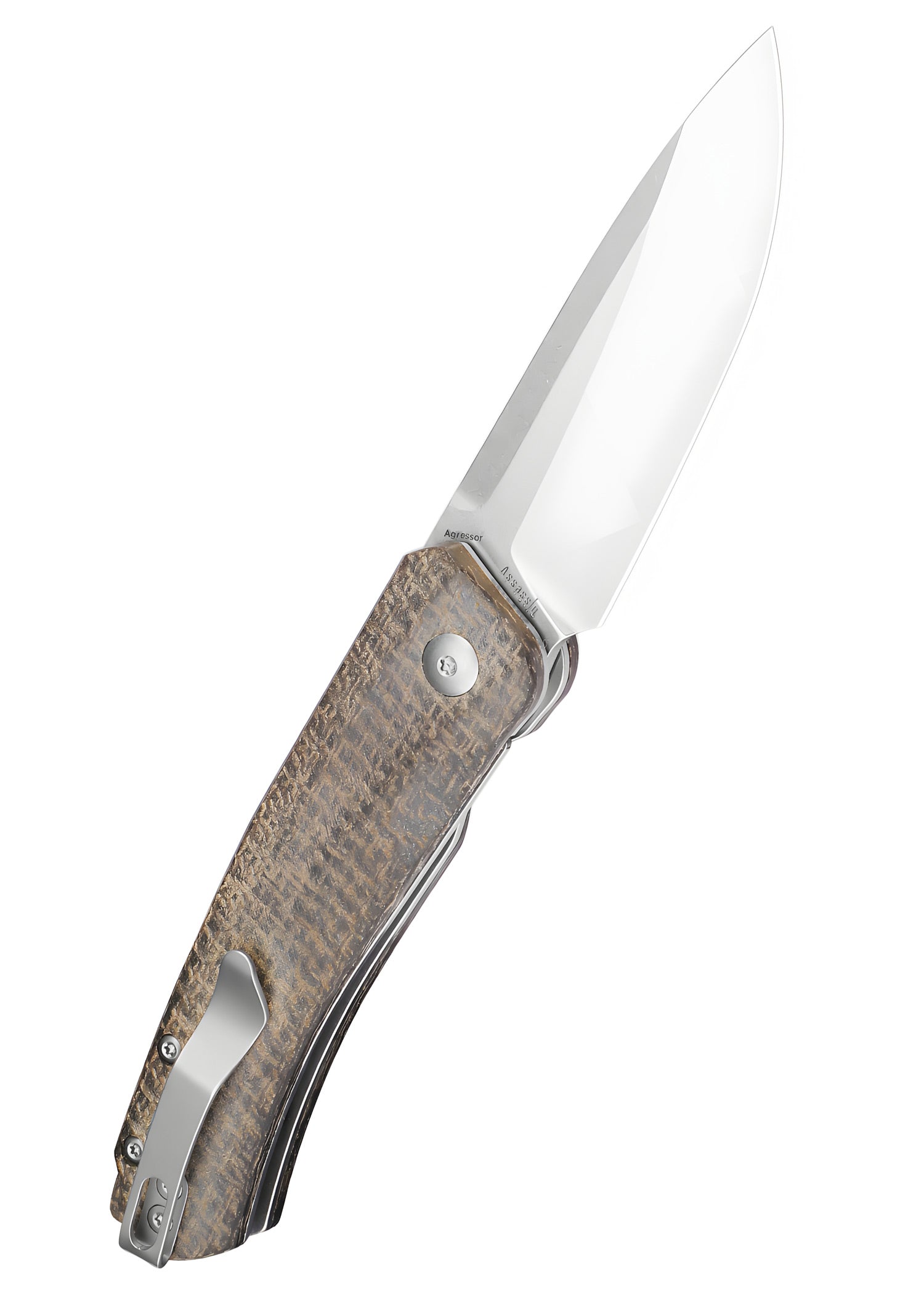 Imagen única de: Navaja Kizer Knives Agressor, Micarta, Lavada A La Piedra