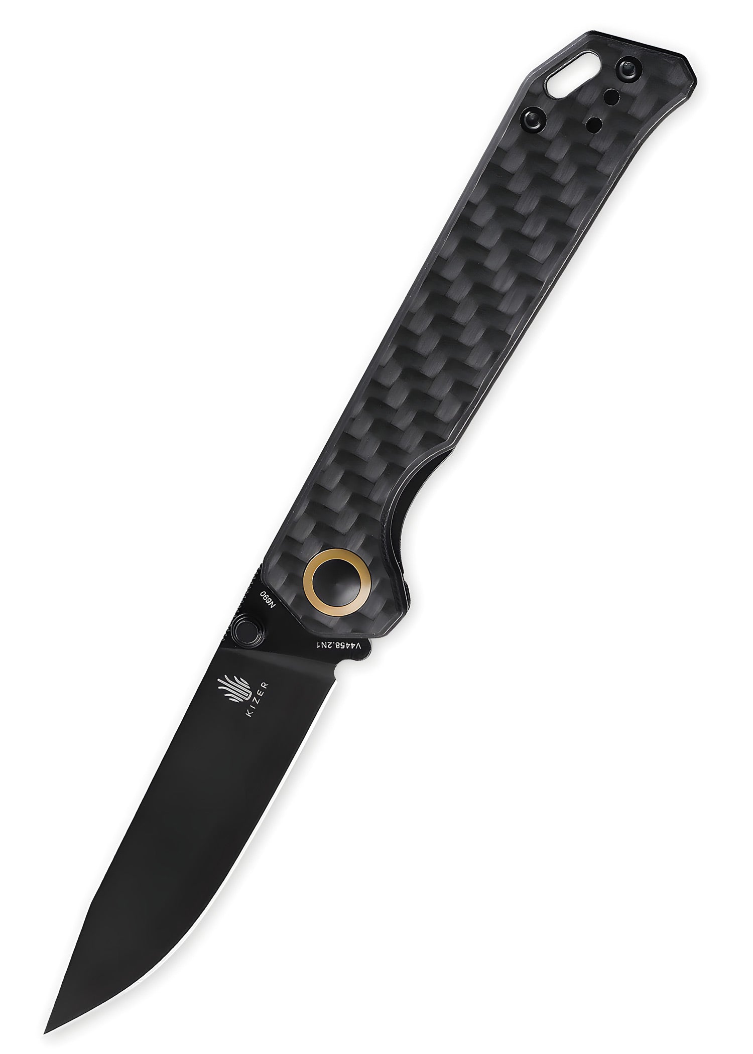 Imagen única de: Kizer Knives Navaja De Bolsillocompañera 2, Carbono, Hoja Negra