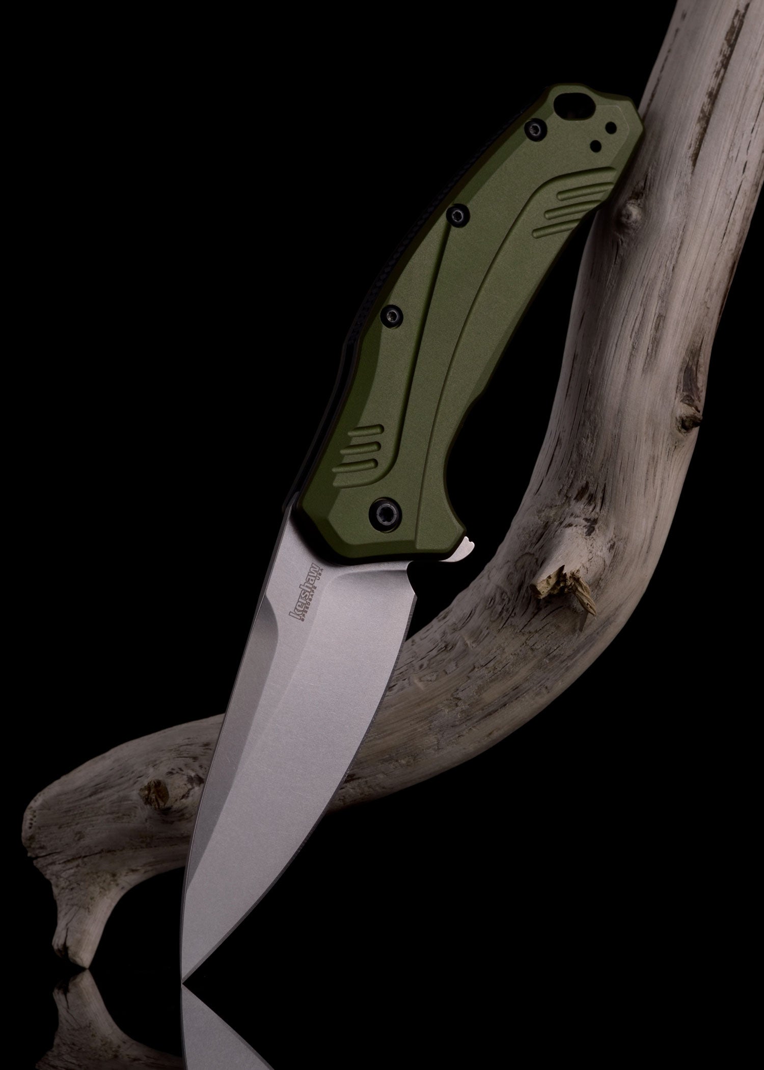 Imagen única de: Navaja Kershaw Link Oliva Aluminio