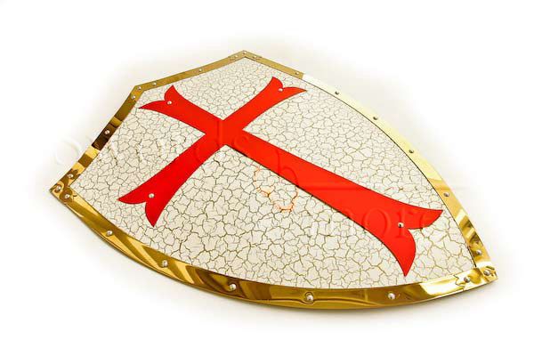 Escudo Templario de Metal con Cruz Roja