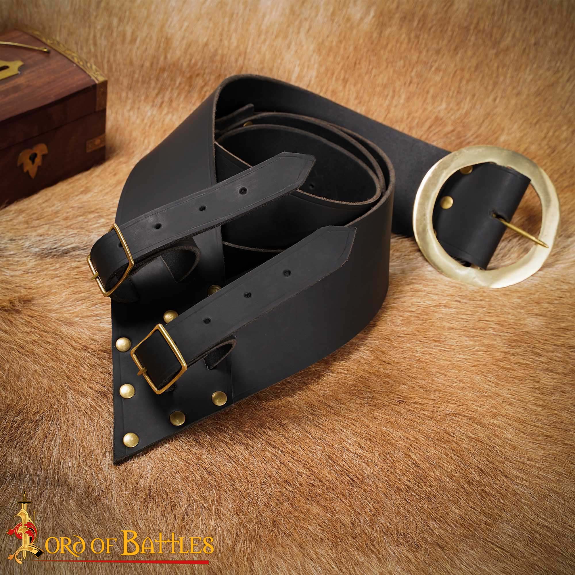 Bandolera para espada de cuero con hebilla de latón - imagen 3
