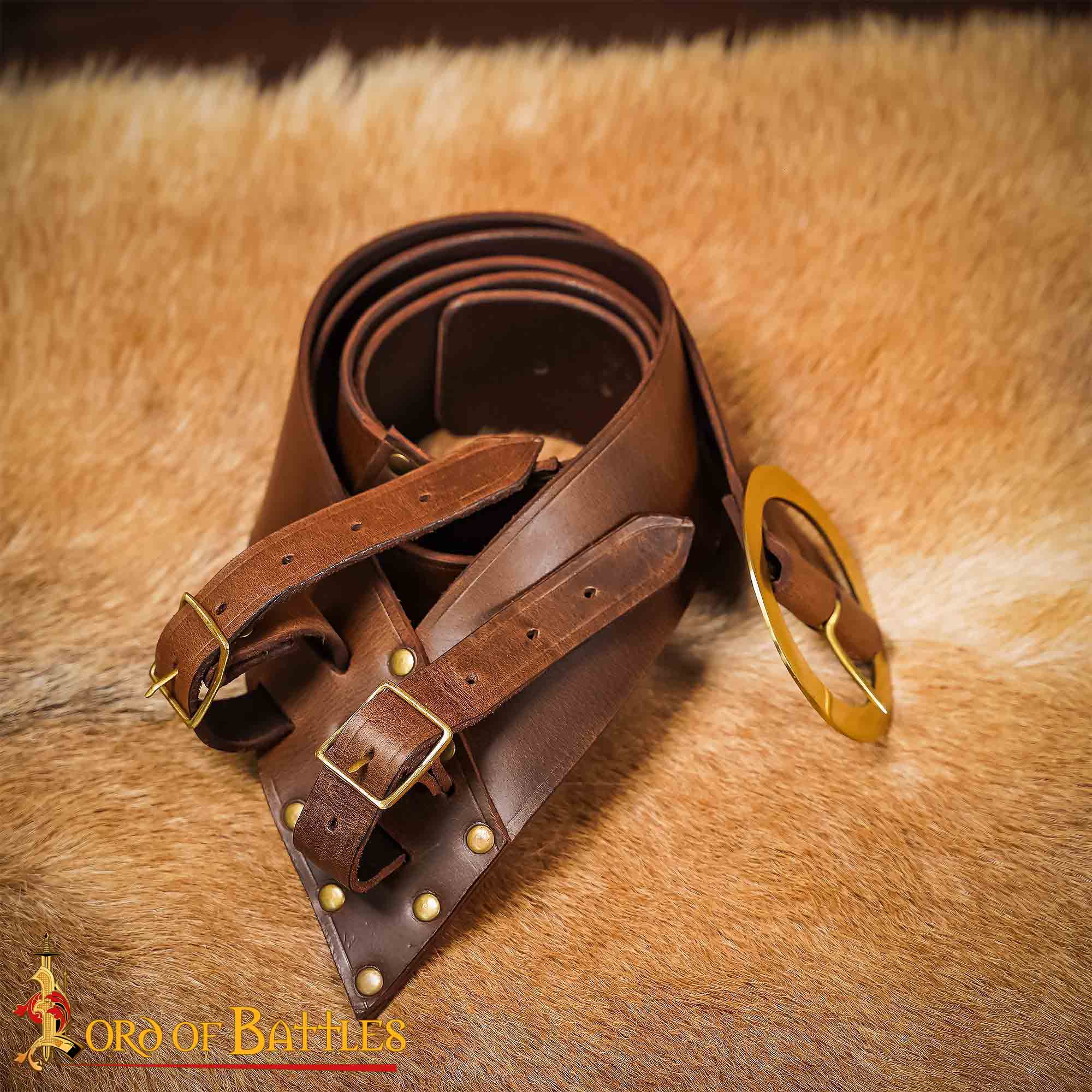 Bandolera para espada de cuero con hebilla de latón - imagen 5