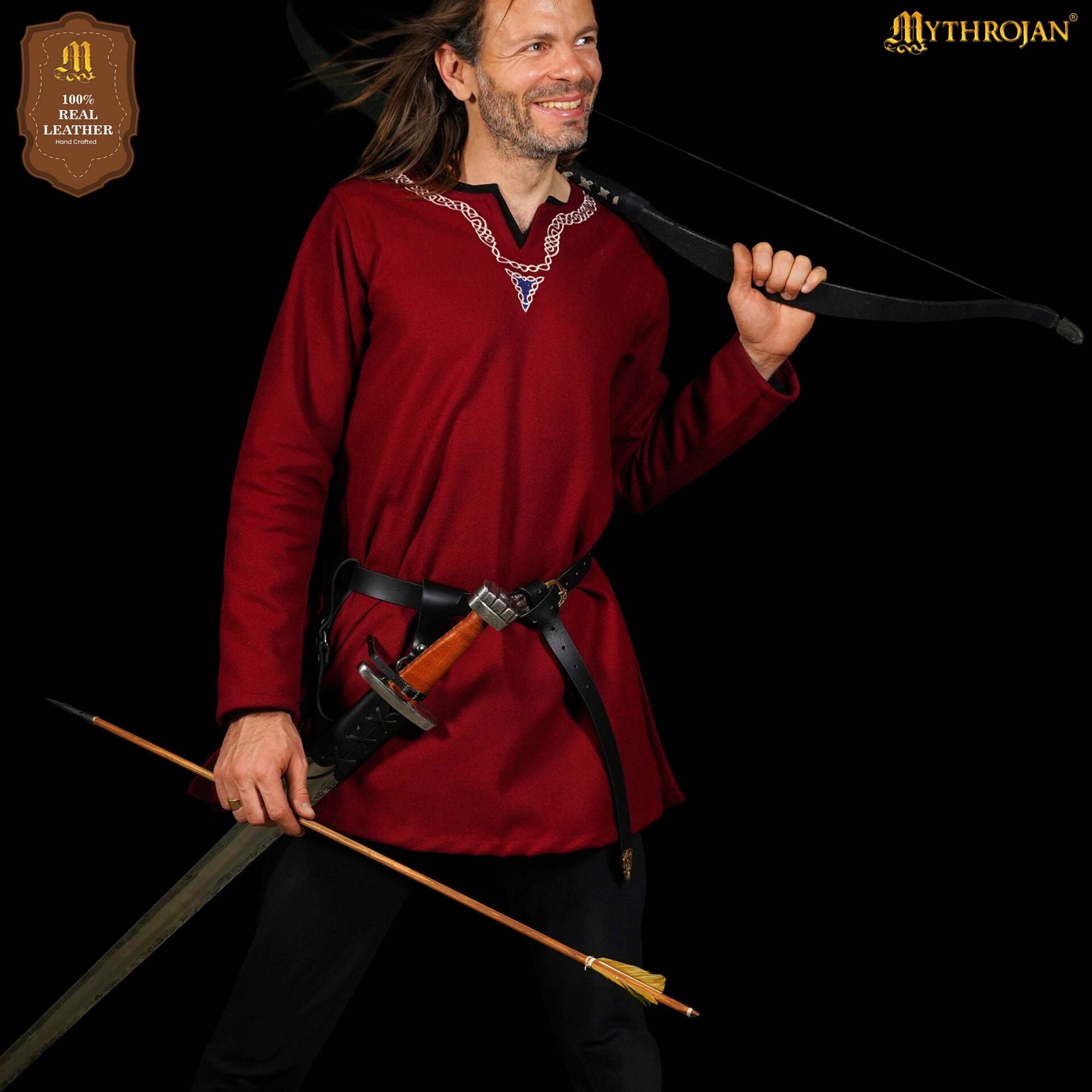 Sujeta-vaina de cuero ajustable para espada — compatible con cinturón 6 cm - imagen 7