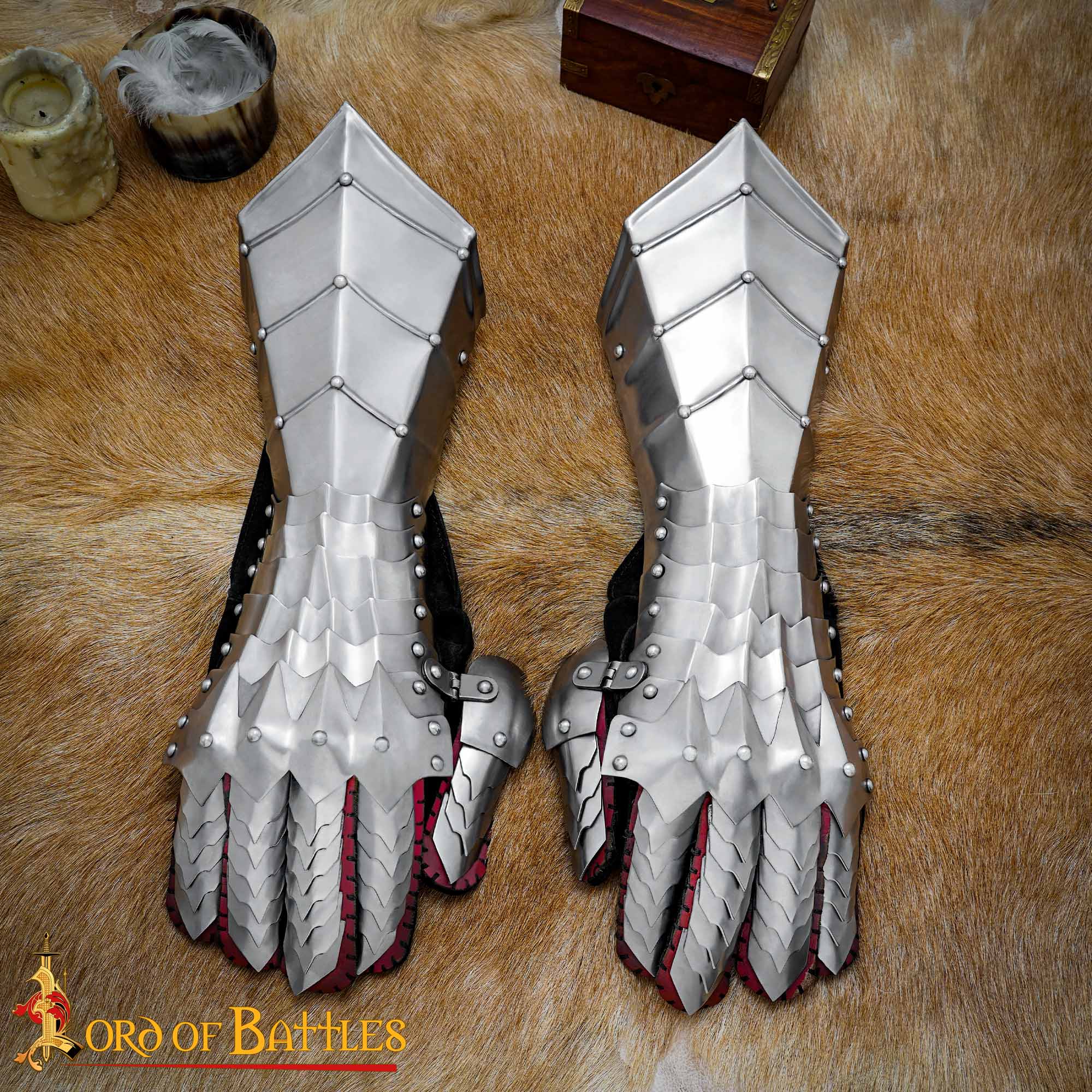 Guanteletes góticos de cuero - Fantasy Gothic Gauntlets