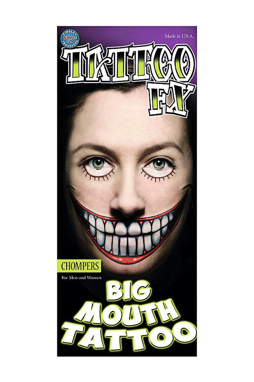 Imagen única de: Tatuaje Temporal De Boca Grande De Chompers