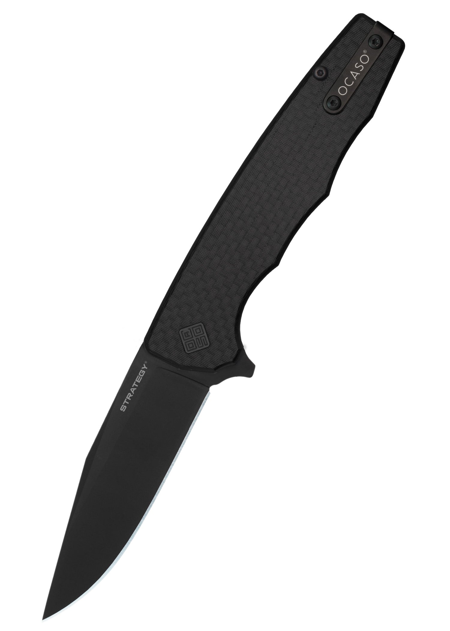 Imagen única de: Navaja Strategy, Carbono, G10, Negra, Ocaso Knives