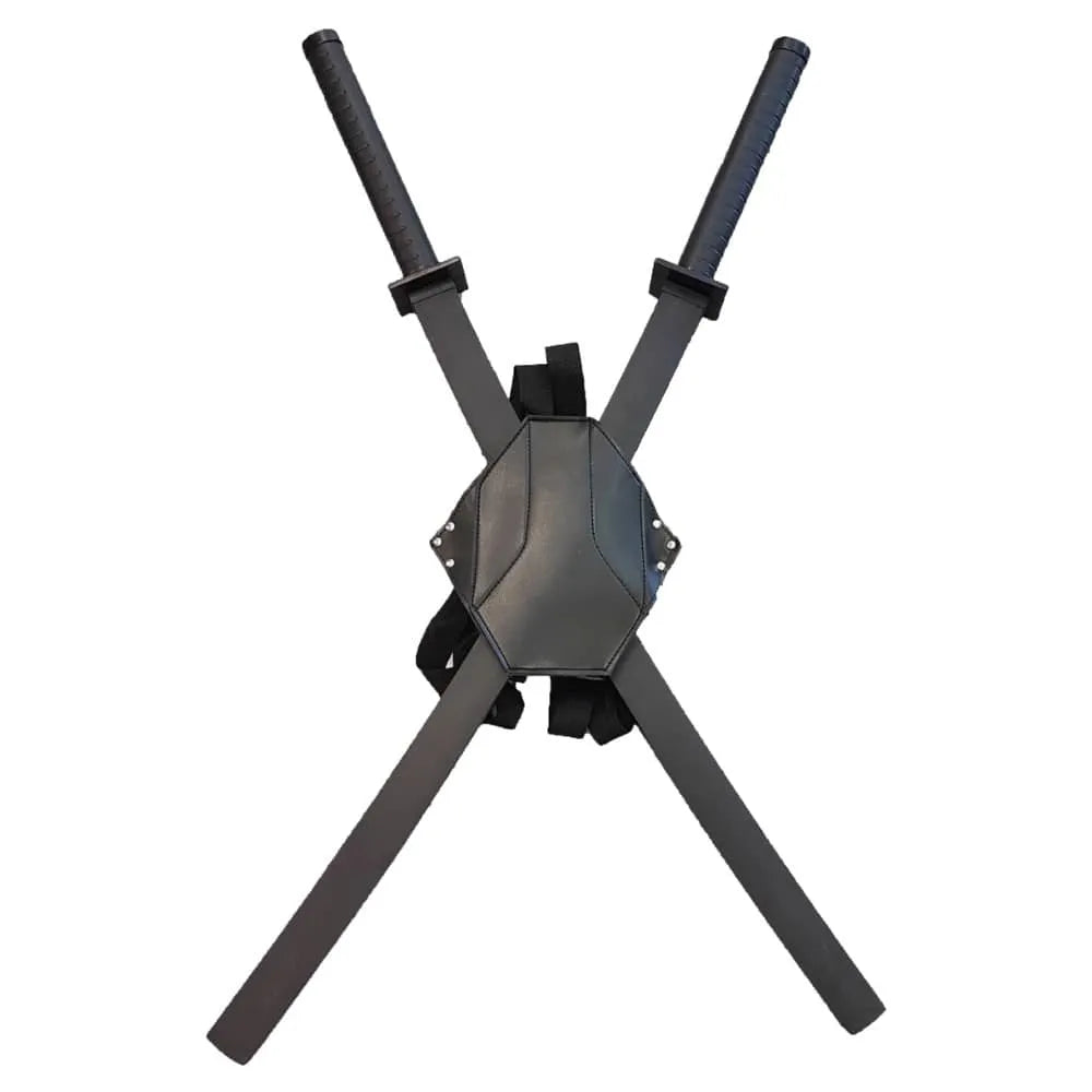 Imagen de Katanas de Deadpool con mochila, cosplay parte de nuestra colección en Tienda Medieval, sitio oficial.