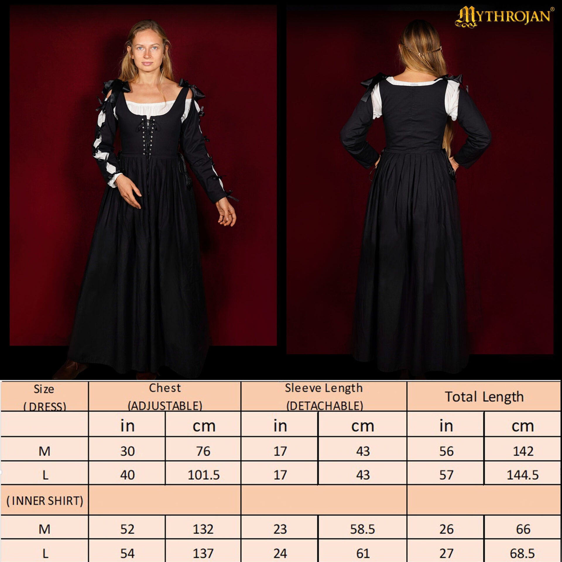 Vestido renacentista de algodón con blusa — 100% algodón - imagen 8
