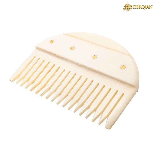 Imagen única de: Mythrojan Peine de Hueso Germánico de Dientes Anchos Hecho a Mano