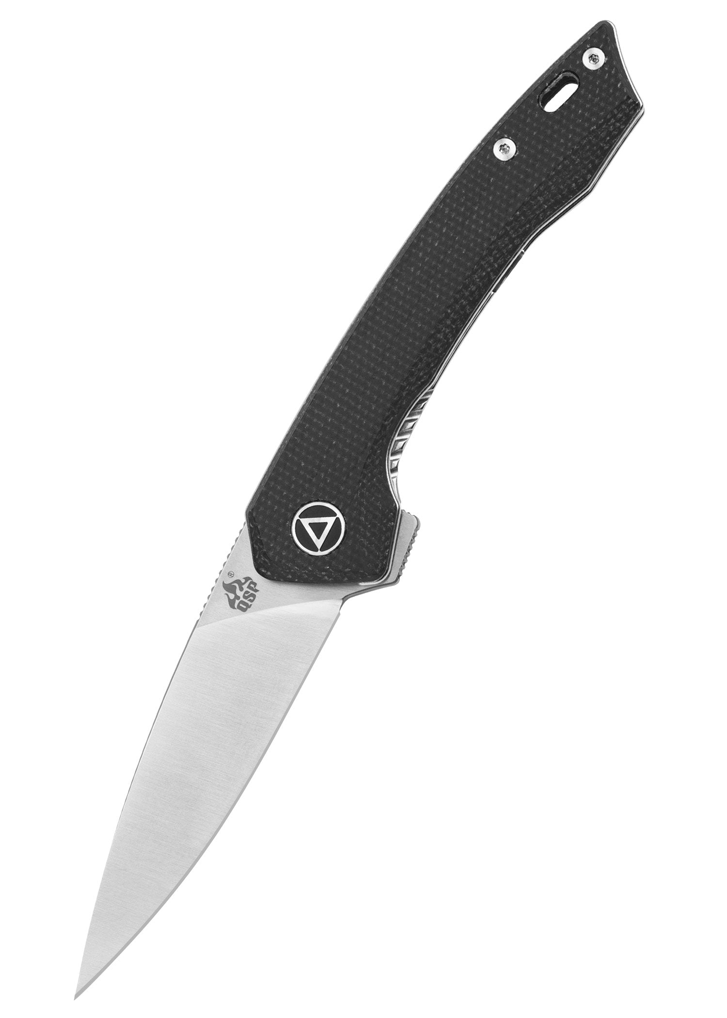 Imagen única de: Navaja Leopard, Hoja Satinada 14C28n, Mango Micarta Negra