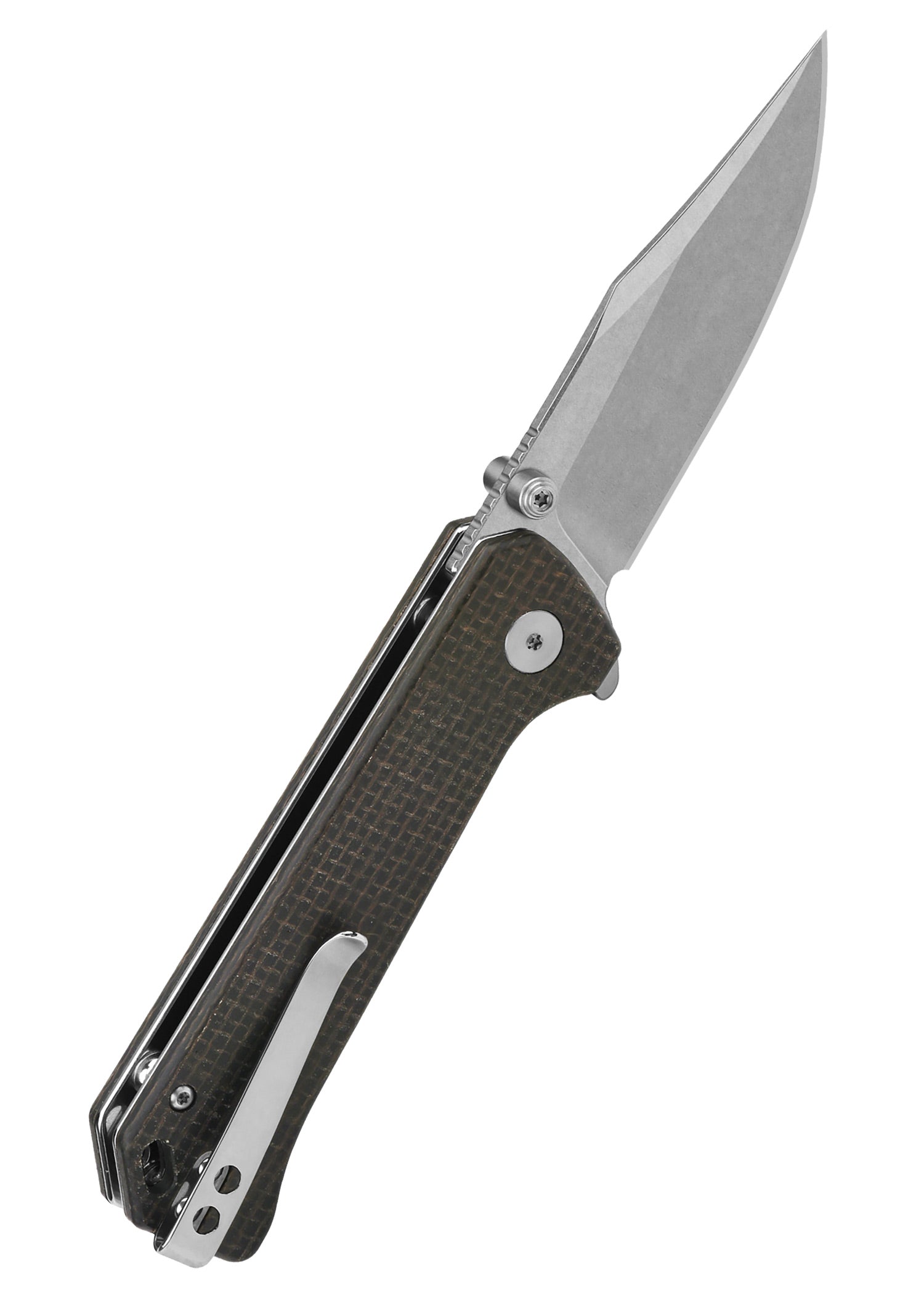 Imagen única de: Navaja Qsp Grebe Button Lock, Mango De Micarta Marrón Oscuro