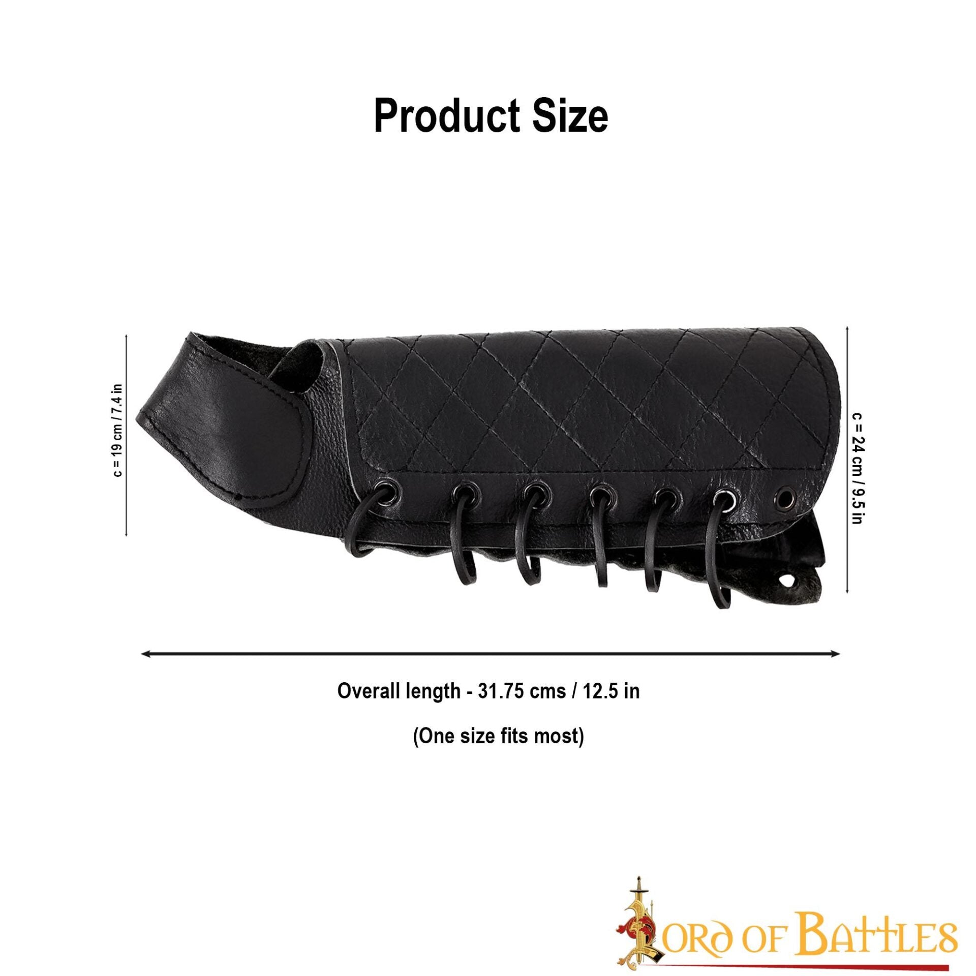Imagen única de: Brazal de cuero acolchado con protector de pulgar para arquería y LARP