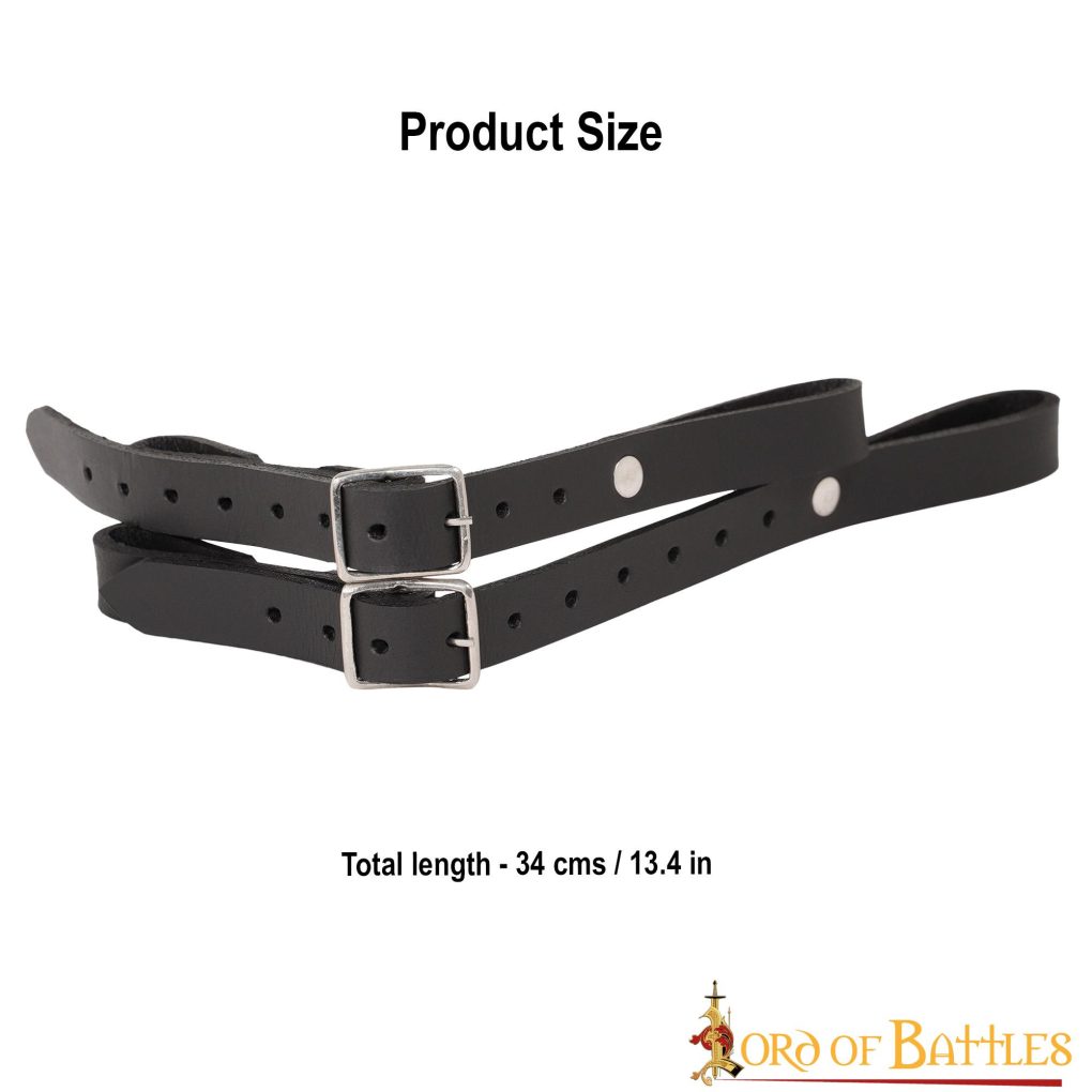 Colgador de espada medieval en cuero, doble correa ajustable - imagen 11