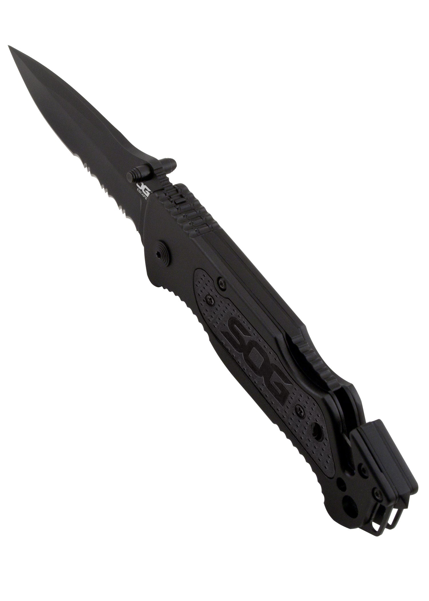 Imagen única de: Navaja Escape, Negra, Parcialmente Dentada, Sog