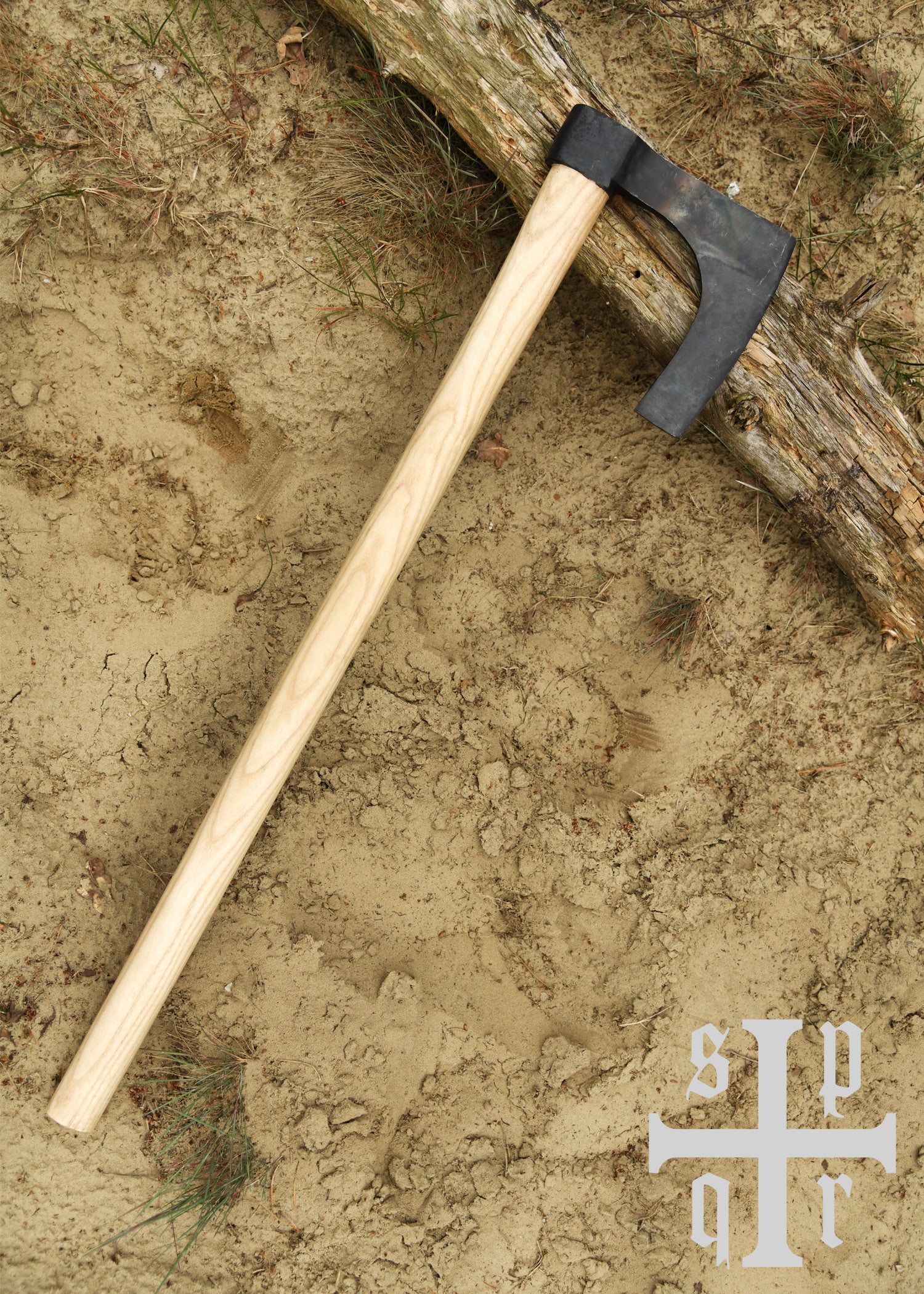 Imagen única de: Hacha Barbuda Vikinga, Forjada A Mano.