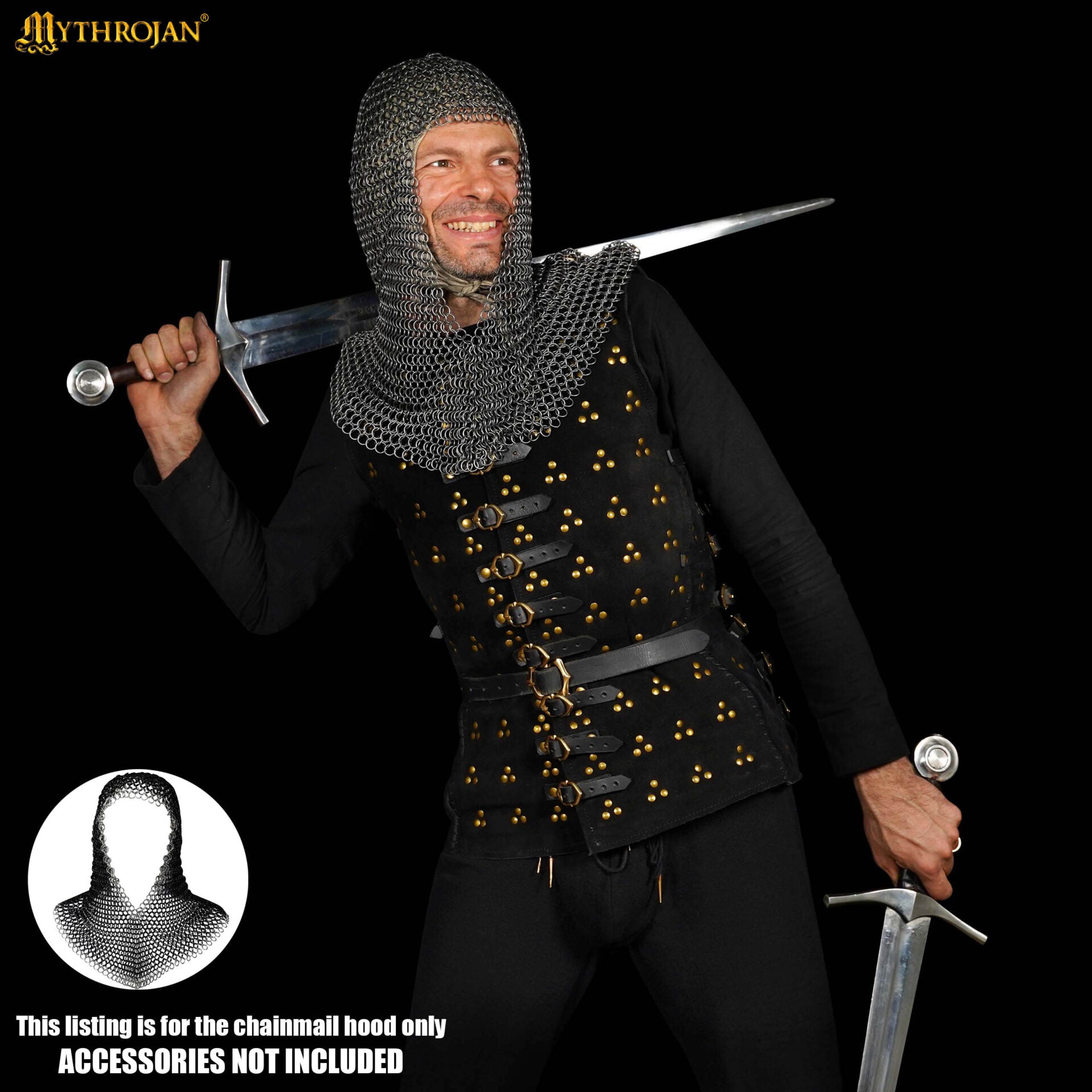 Cofia Medieval de Cota de Malla - 9mm 16 Gauge High Tensile Wire Butted Rings - Imagen 5