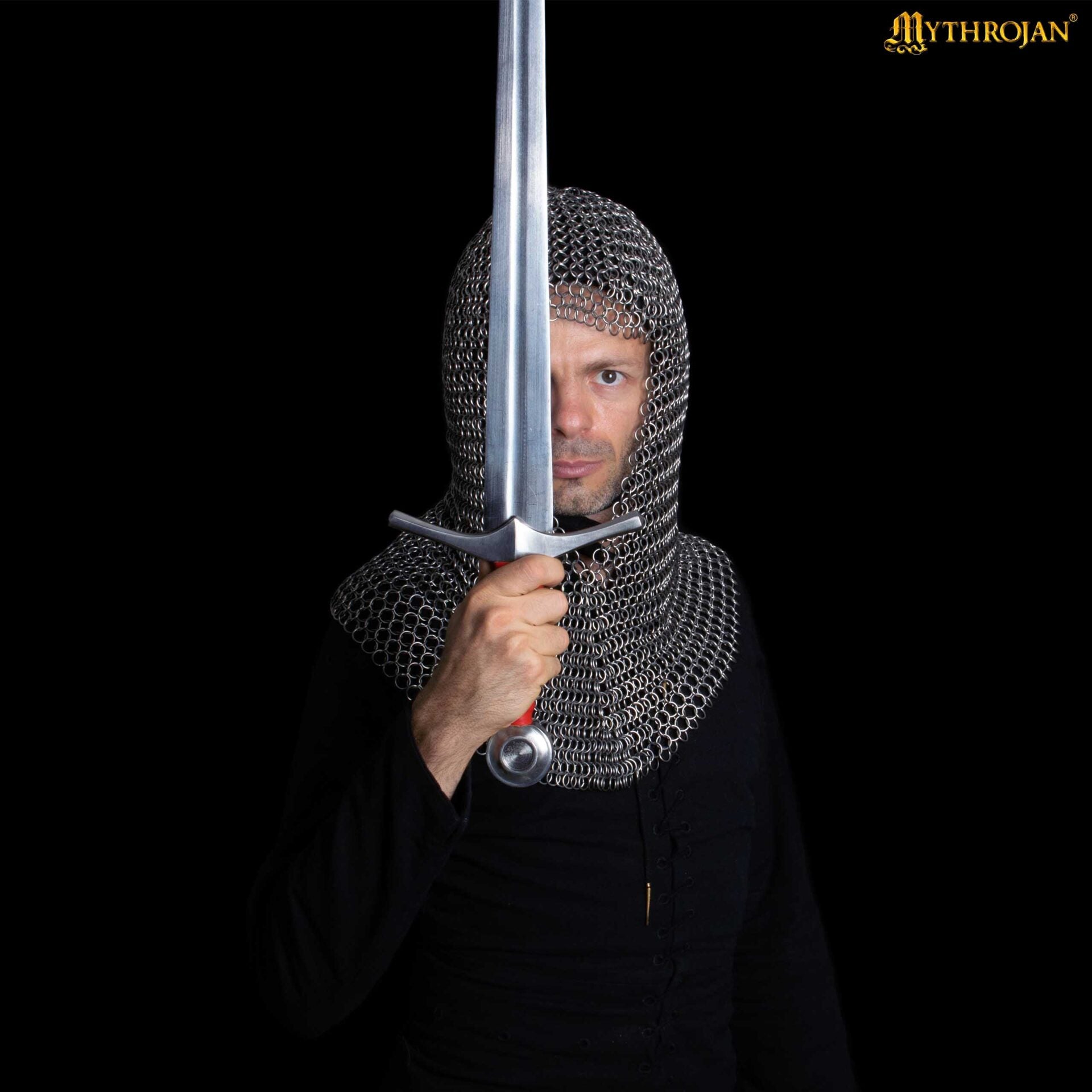 Cofia de Cota de Malla - 10mm 16 Gauge Stainless Steel Butted Rings, Medieval Hood Armor - Imagen 5