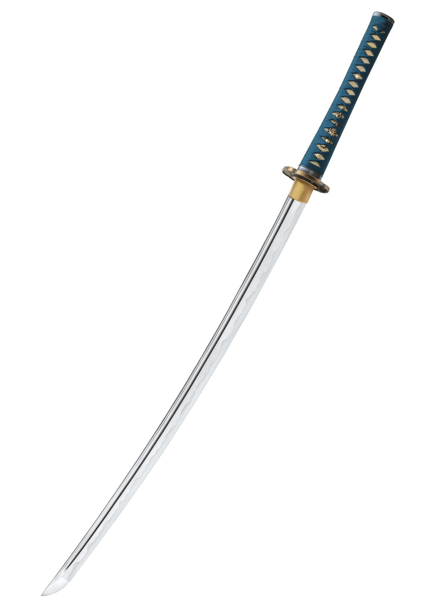 Imagen única de: Katana Teal Master Longquan Forjada Con Martillo Shikoto