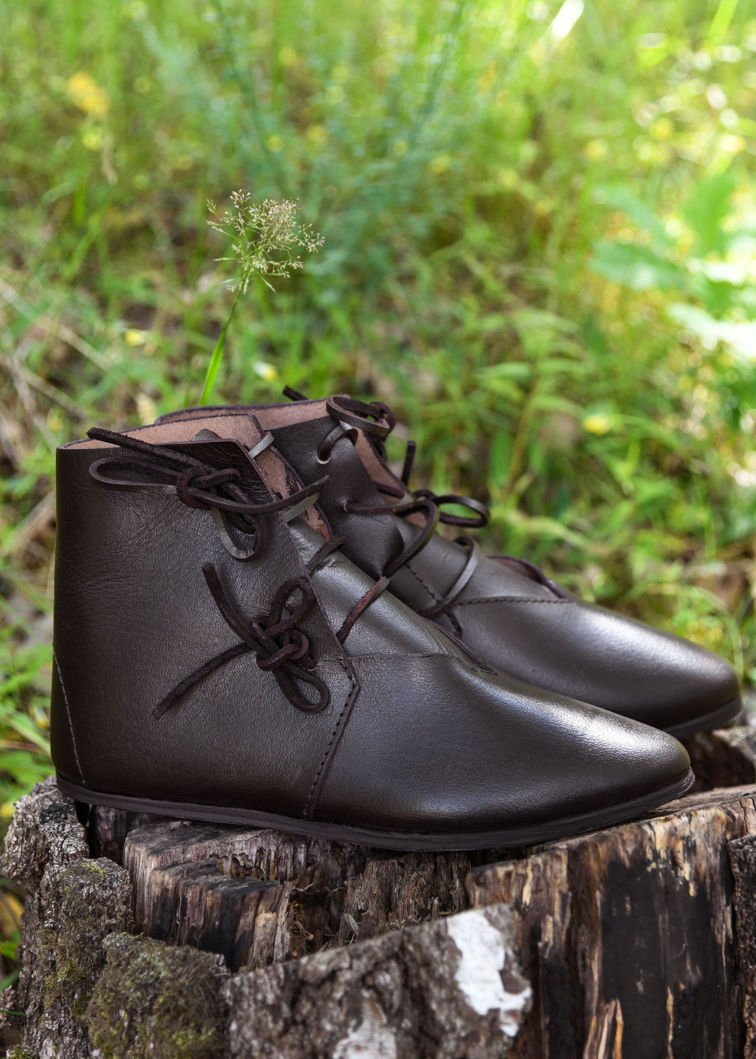 Imagen única de: Zapatos Con Cordones, Marrón Oscuro, Altura Media, Cordones Laterales