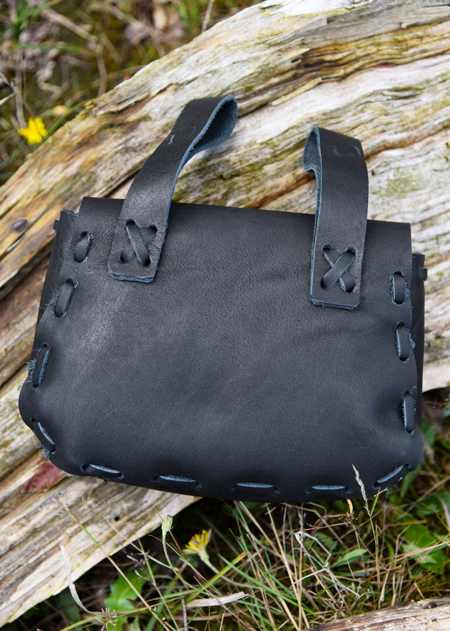 Imagen única de: Bolso Medieval De Cuero, Negro