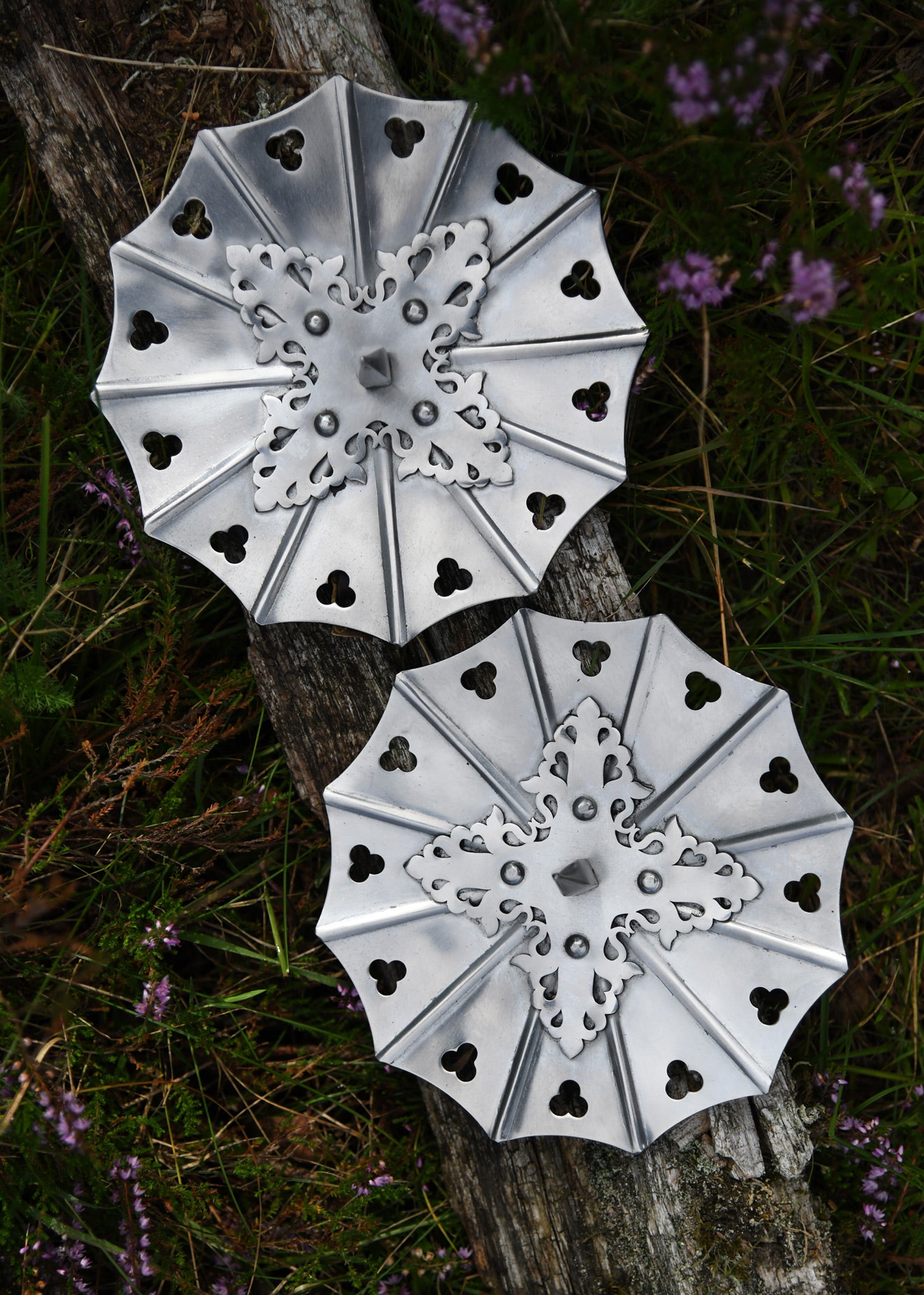 Discos Flotantes Góticos De Finales Del Siglo Xv, Acero De 1,6 Mm, Par 2