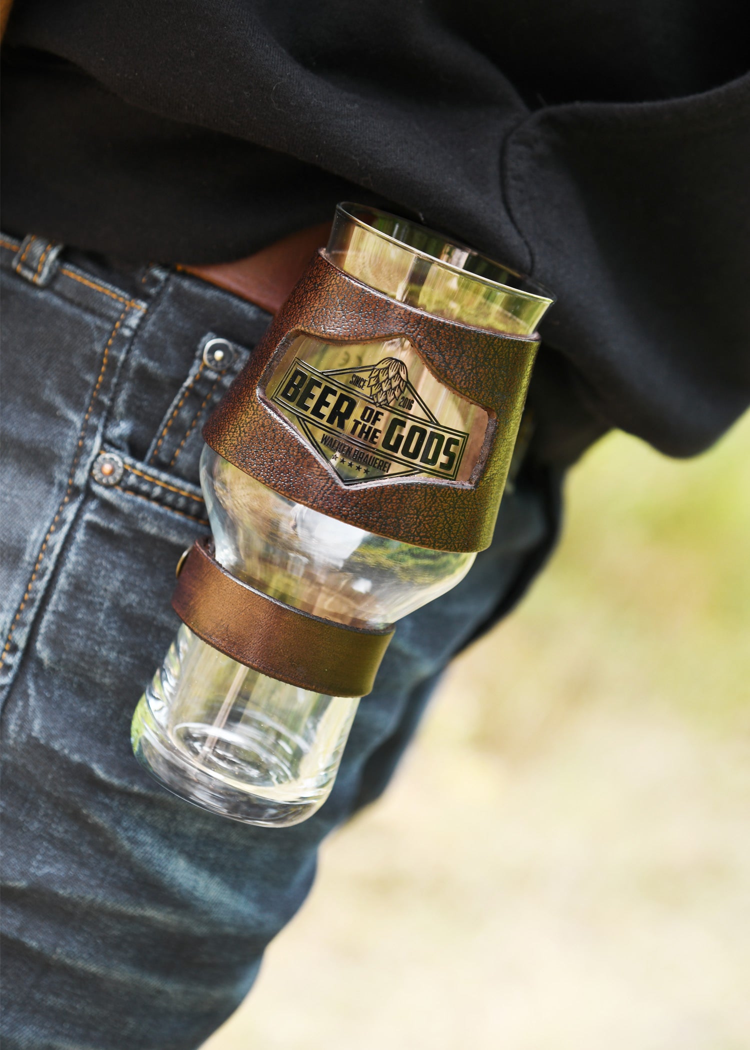 Imagen única de: Portavasos De Cerveza, Puño De Cuero, Marrón - Wacken Brewery