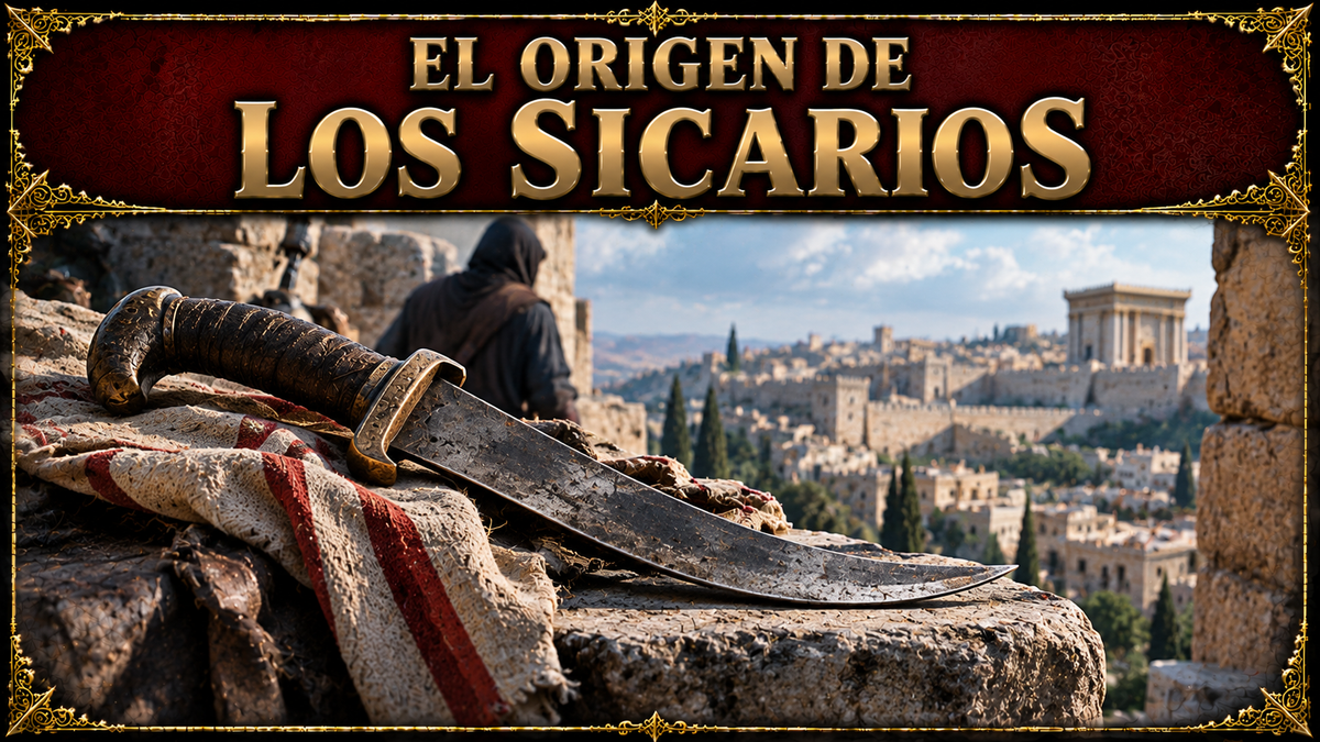 Sica con una persona de espalda de fondo y un amplio paisaje antiguo