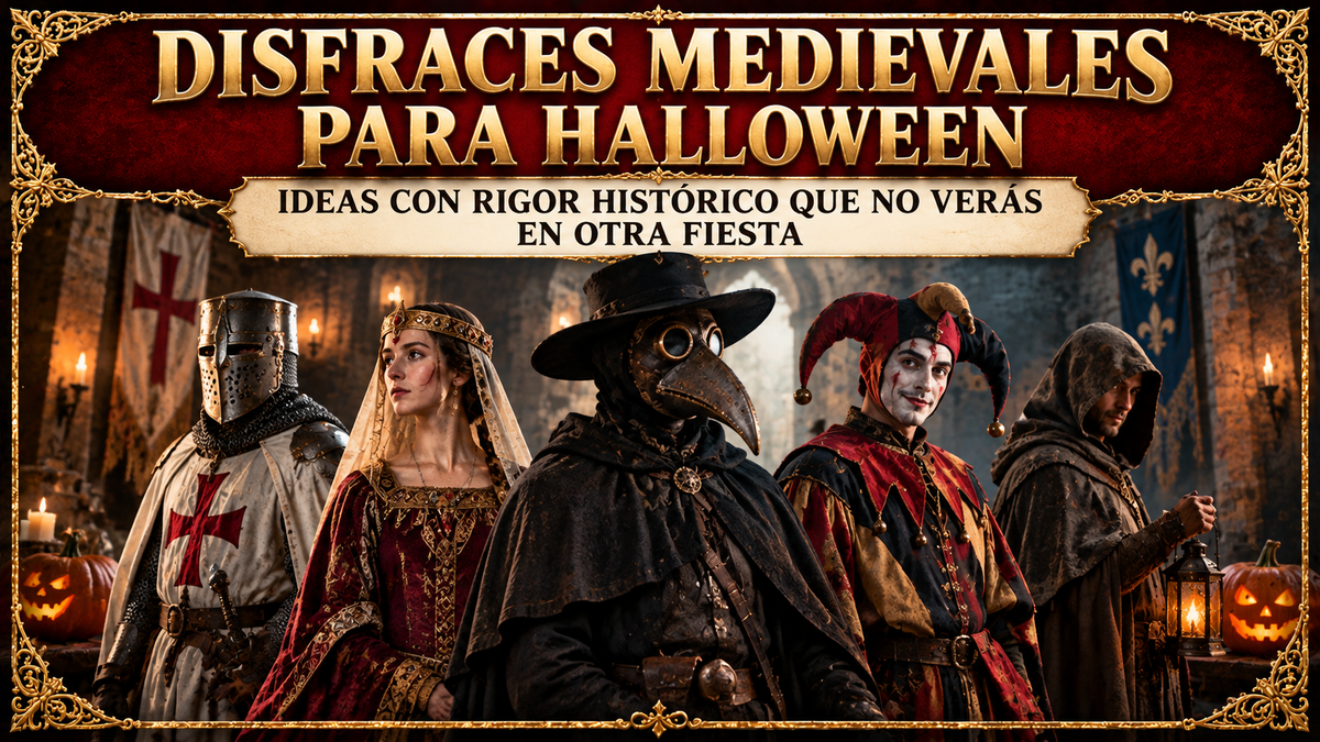 Varios personajes medievales, con el título del artículo en la parte superior