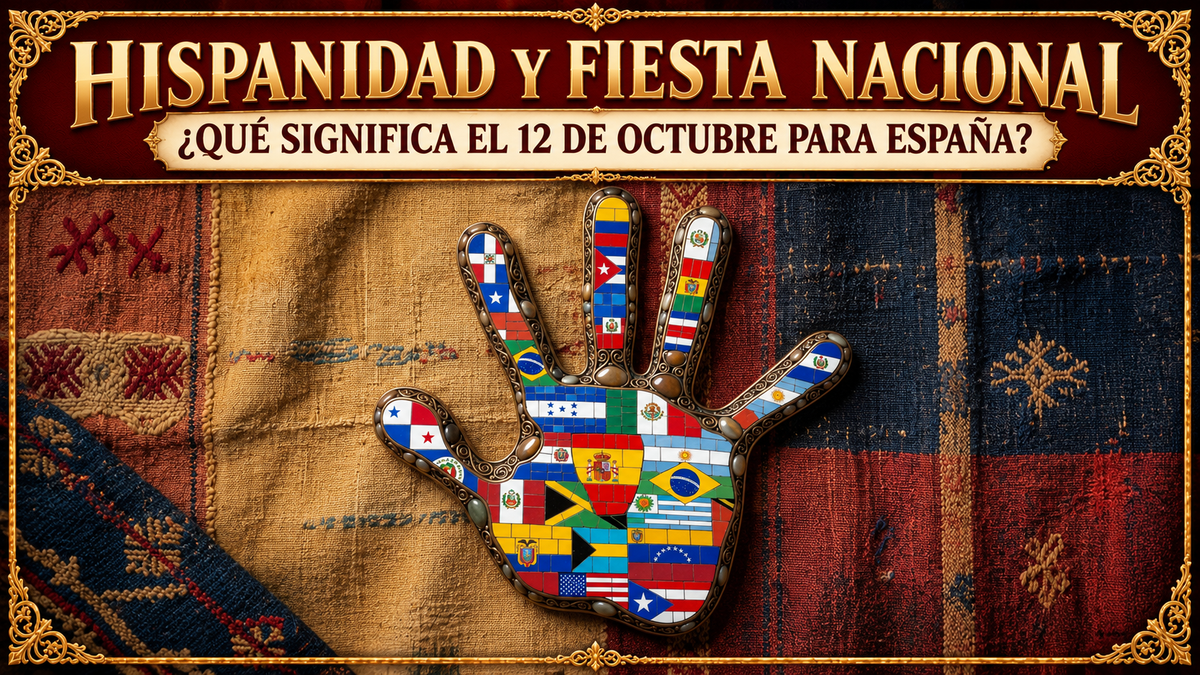 La huella de una mano con las banderas de diferentes países que hablan en español y el título del artículo en la parte superiro