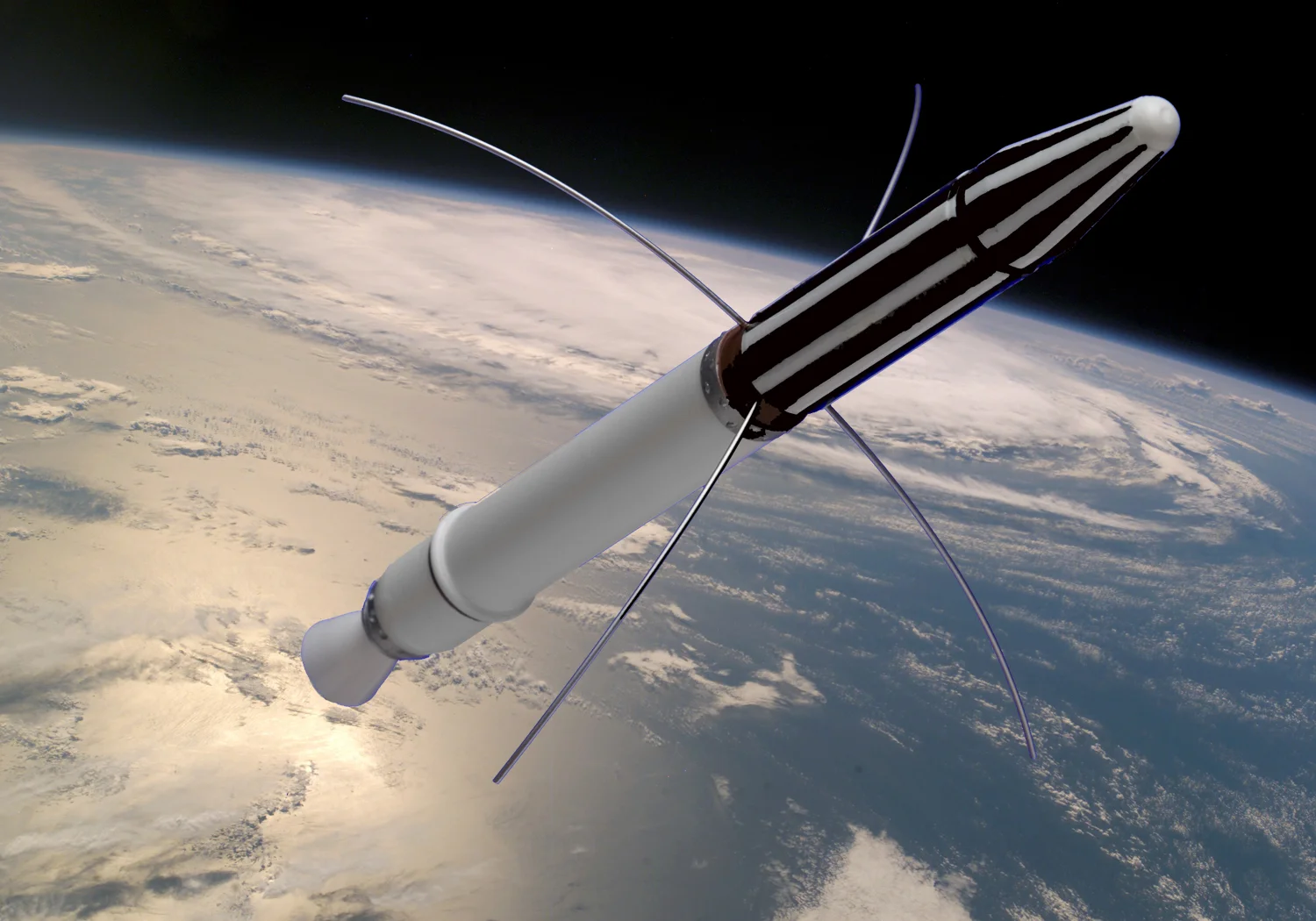 Explorer 1 con la tierra detrás