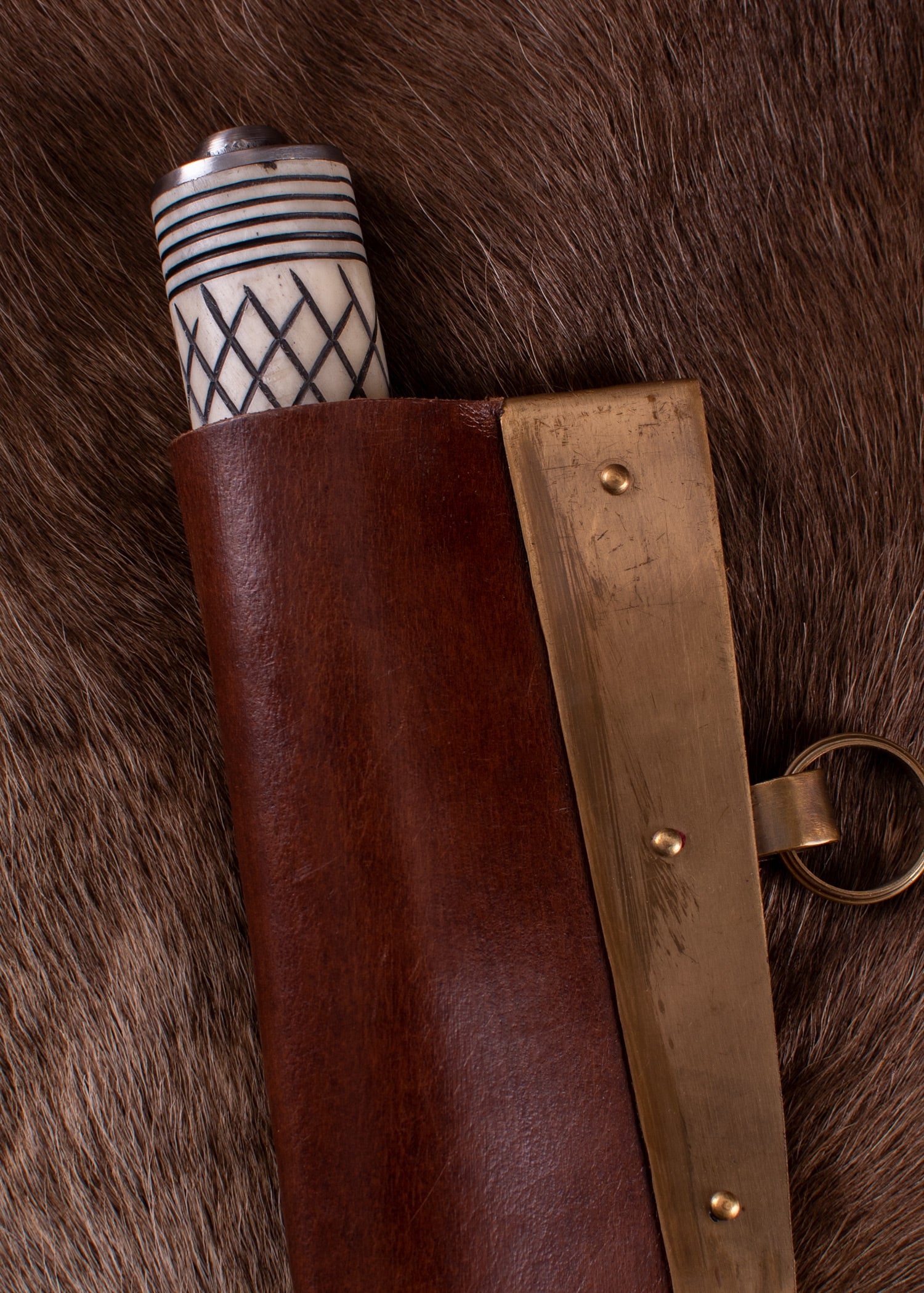 Imagen única de: Viking Skramasax, Cuchillo Sajón Con Mango De Hueso